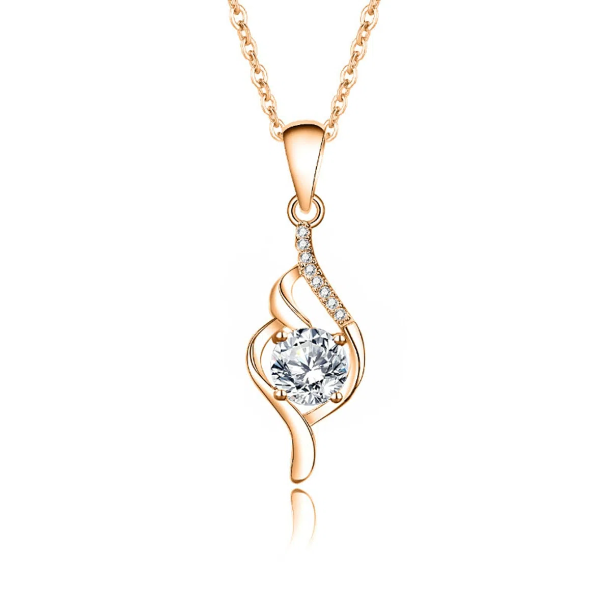 Collar de oro blanco 750 585 375 de oro auténtico, colgante infinito con 6,5 mm de moissanita de 1 ct y cadena de diamante de oro blanco de 45 cm sin níquel