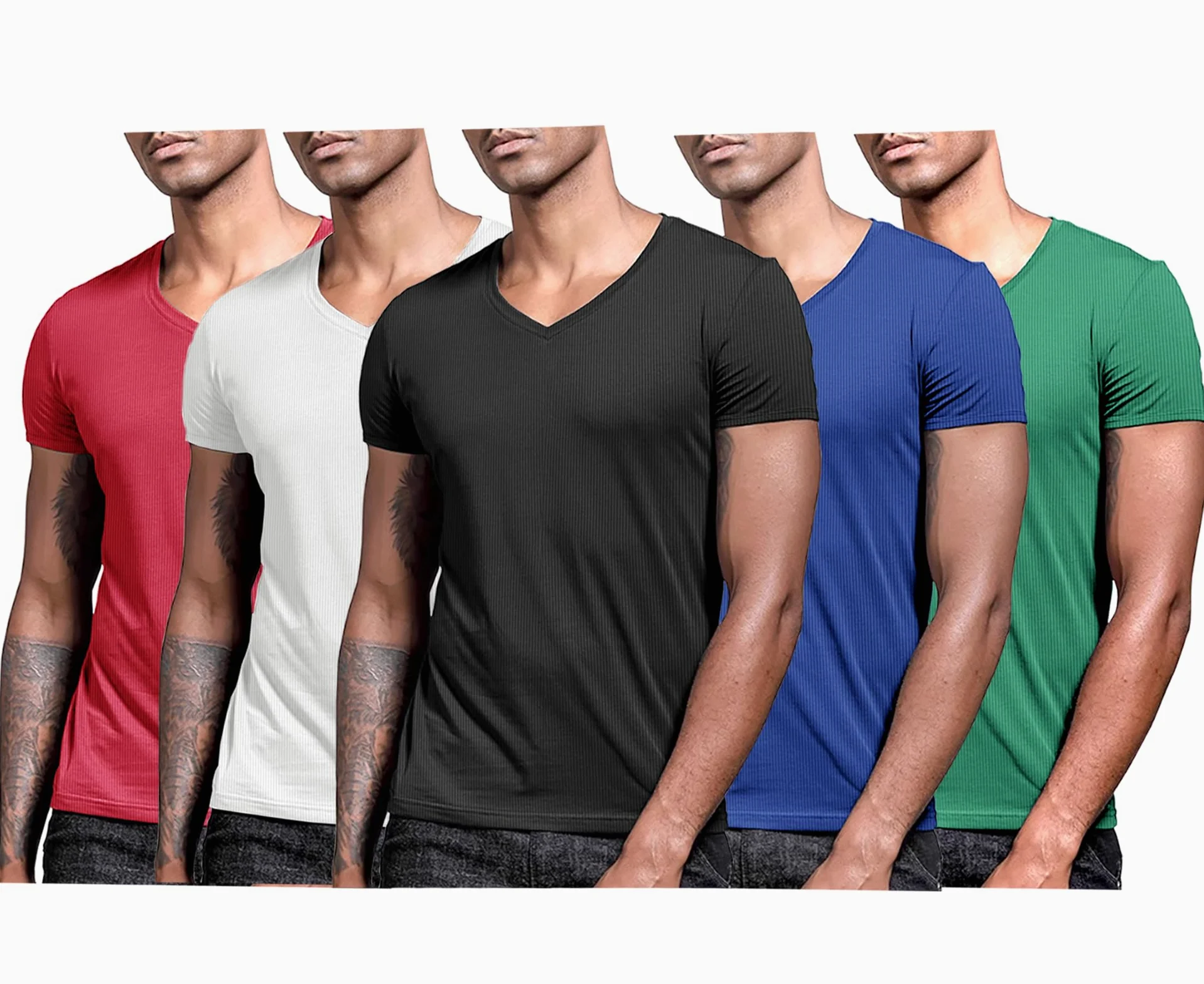 Lehmanlin 1, 2, 3 o 5 Piezas Camiseta Deporte Hombre, Camisetas Manga Corta Hombre, Secado Rápido Elástico Respirable para Running Gimnasio