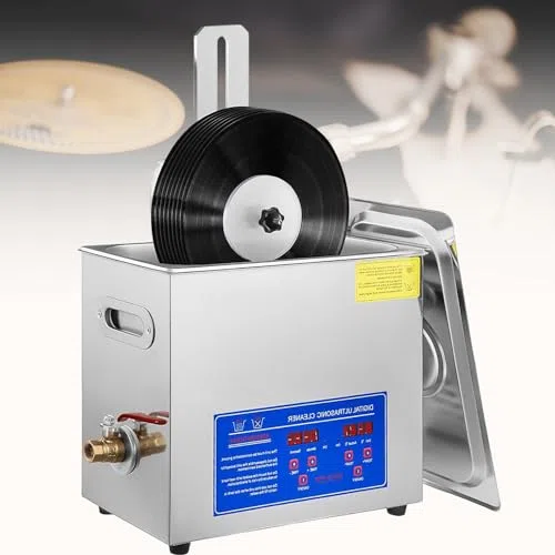 Limpiador ultrasónico de discos, sistema de limpieza profunda de doble cara giratorio automático de alta eficiencia para discos de vinilo y joyas, herramienta de limpieza profesional