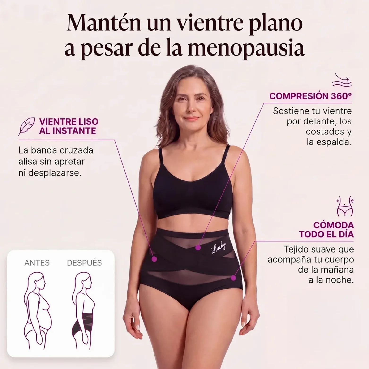 Mi-Calma Faja Cintura Alta Mujer Invisible Sin Costuras | Moldea la silueta con ajuste cómodo, tejido transpirable para uso diario bajo ropa ajustada