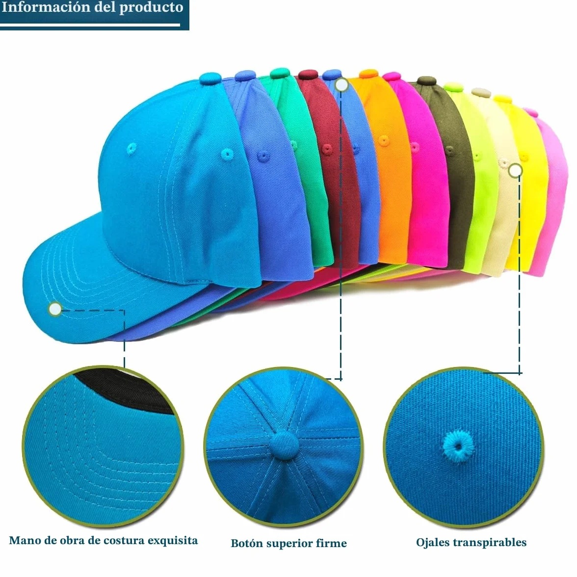 Gorras de béisbol 100% algodón para hombre y mujer clásicas