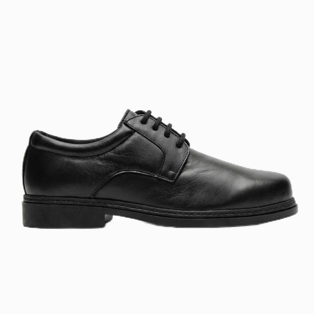 Zapatos de vestir de cuero para hombre con cordones estilo Derby | Diseño formal de puntera redondeada, tacón bajo y suela cosida para oficina, bodas, ceremonias y eventos elegantes