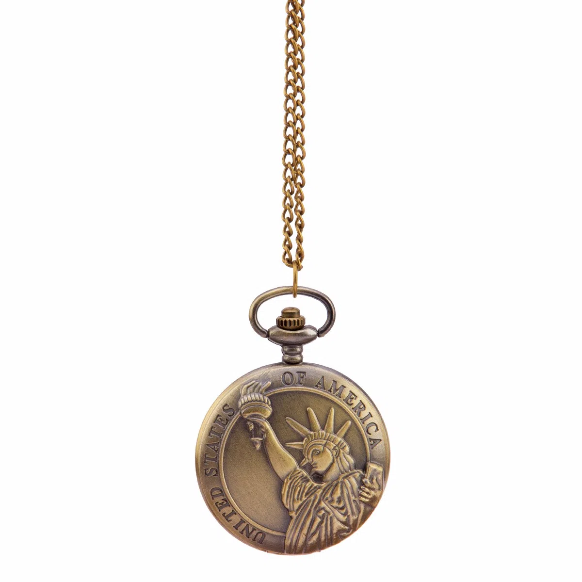Kartique Full Hunter - Reloj de bolsillo con cadena en relieve, esfera de números romanos con caja de madera, marrón, Estilo vintage