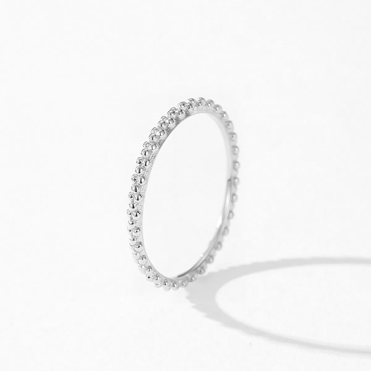Anillos de aniversario para mujer, anillo de compromiso apilable con puntos redondos, regalos únicos para mujer