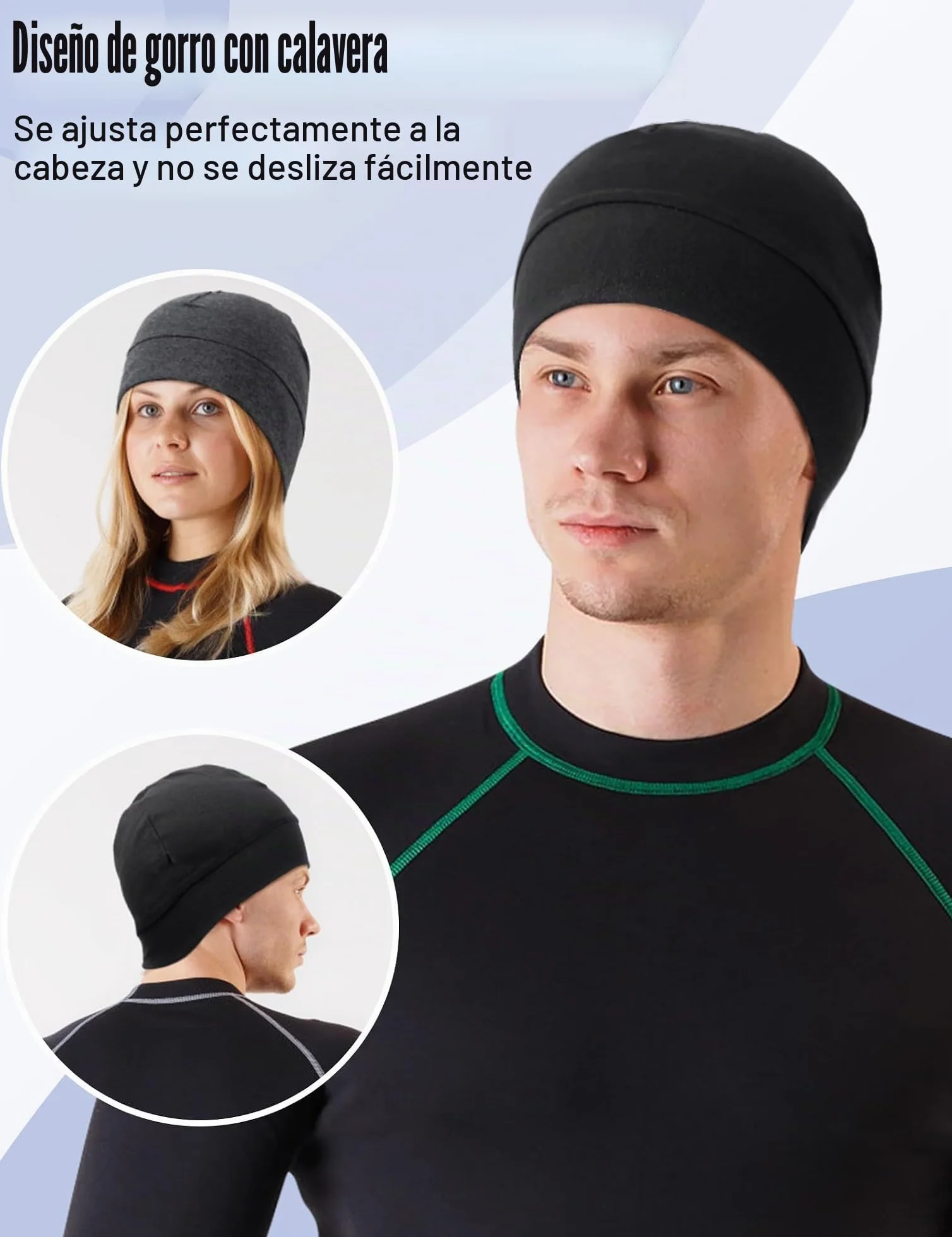 MELLIEX Gorro Transpirable Algodón Running Skull Cap Multifuncional para Hombre Mujer Ciclismo Moto
