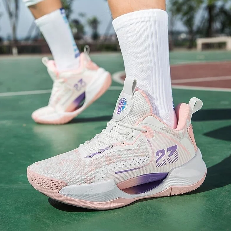 Zapatillas de Baloncesto Unisex con Malla Transpirable, amortiguadoras, Antideslizantes y Resistentes al Desgaste, Botas Deportivas for Exteriores