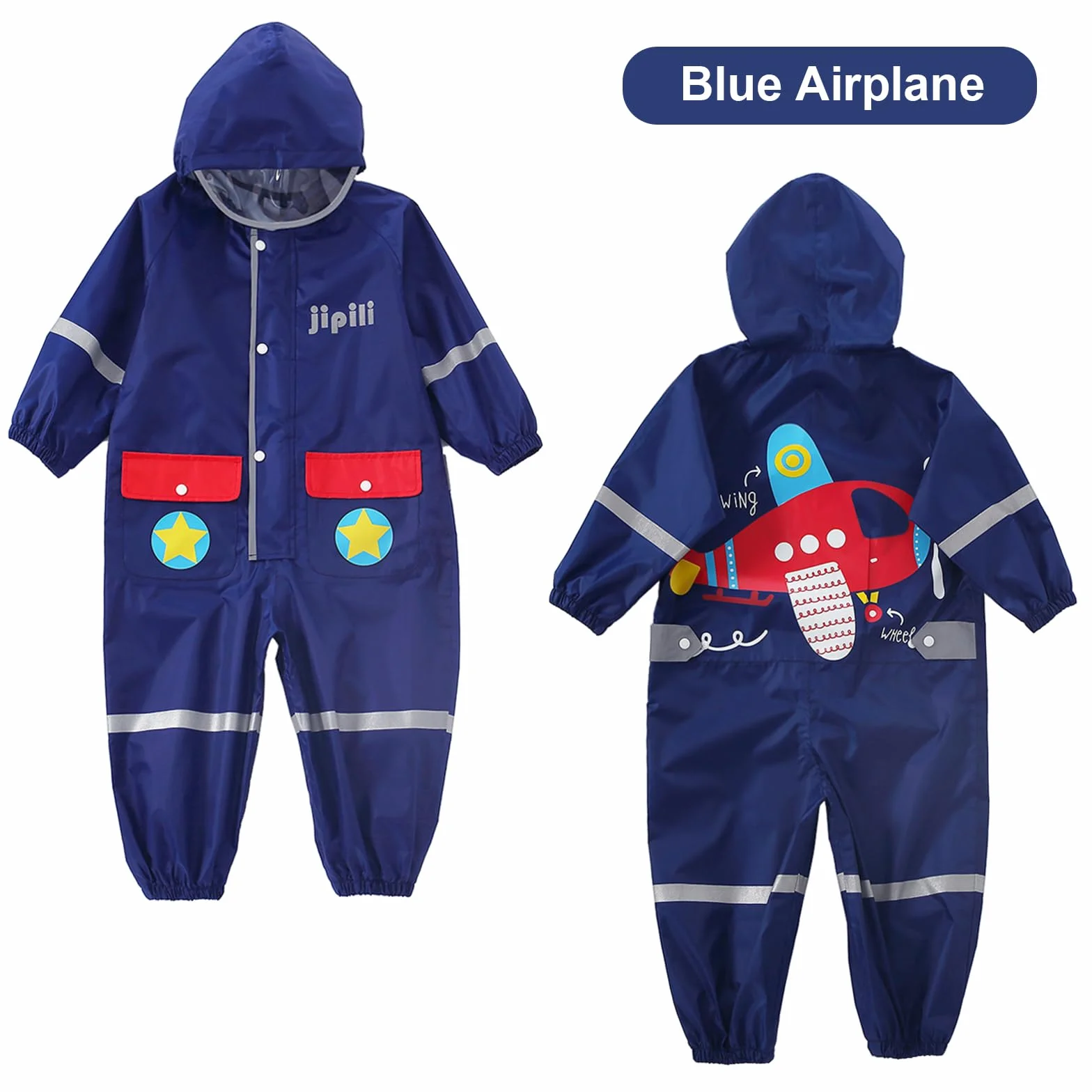 Traje de Lluvia Niños Niñas Chubasquero de Una Pieza Niños Mono Impermeable Lindo Dibujo Poncho de Lluvia Ligero Traje de Barro Unisex Ropa de Lluvia 1-10 Años