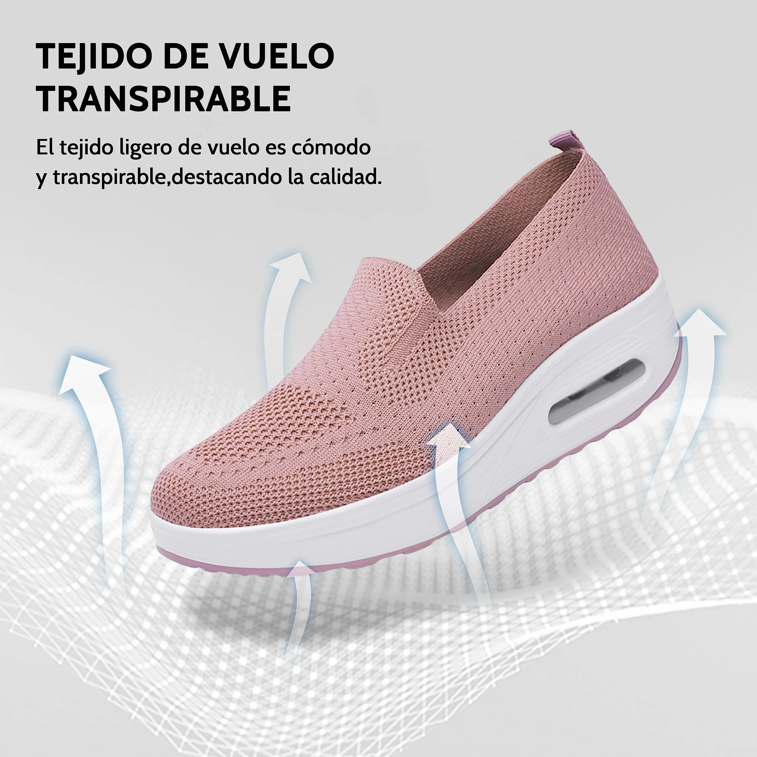 Buty Sportowe Damskie Oddychające Lekkie Siateczkowe 35-42 Sneakersy Zwiększające Wzrost