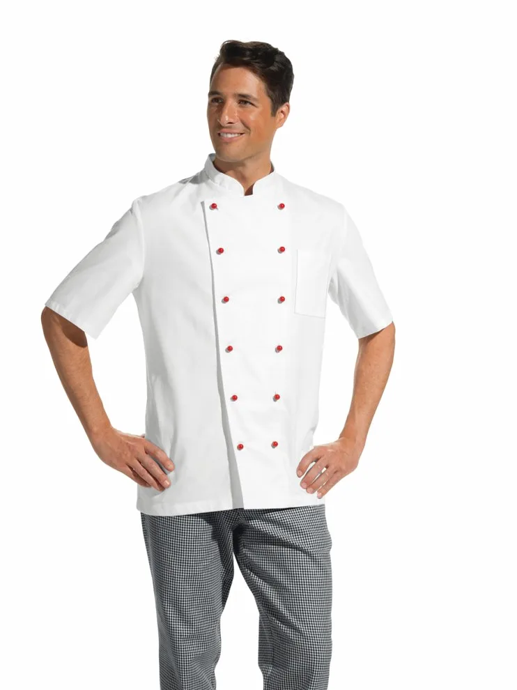Leiber Chaqueta de cocinero con manga 1/2, color blanco