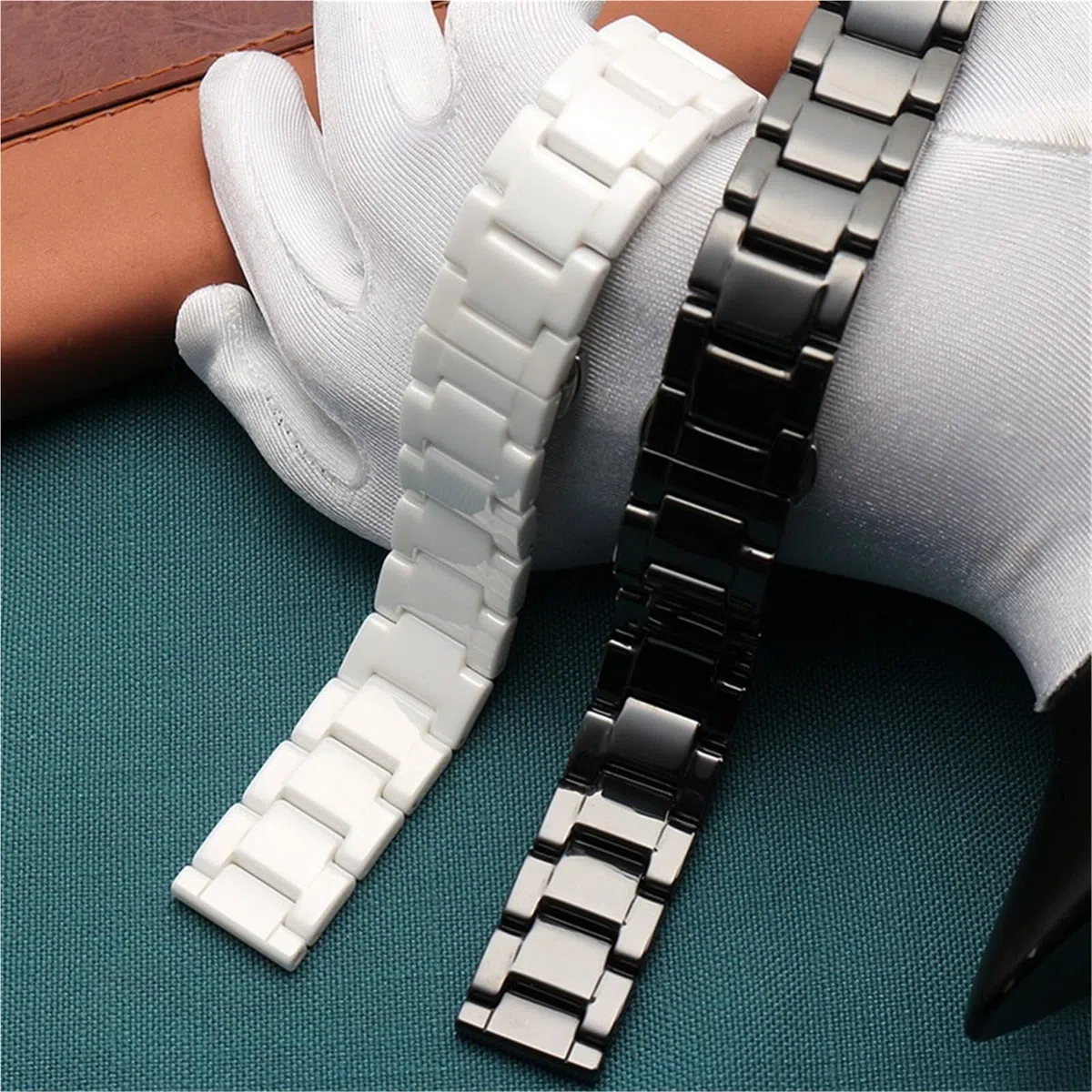 Correa de repuesto for reloj, pulsera de cerámica de acero inoxidable, correa pulida for mujeres y hombres