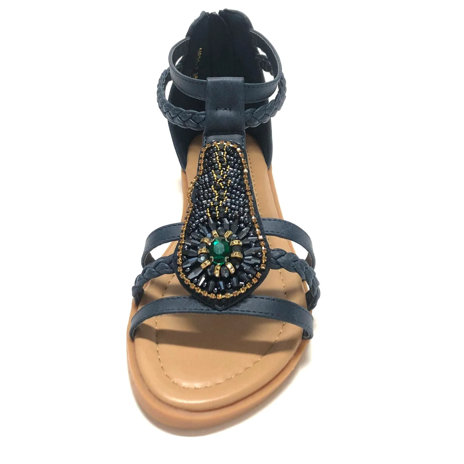 Sandalias para Mujer, Summer Beach Sandalias Planas de Gladiador Sandalias de Punta Abierta Boho para Mujer Sandalias cómodas con Correa en el Tobillo Chanclas