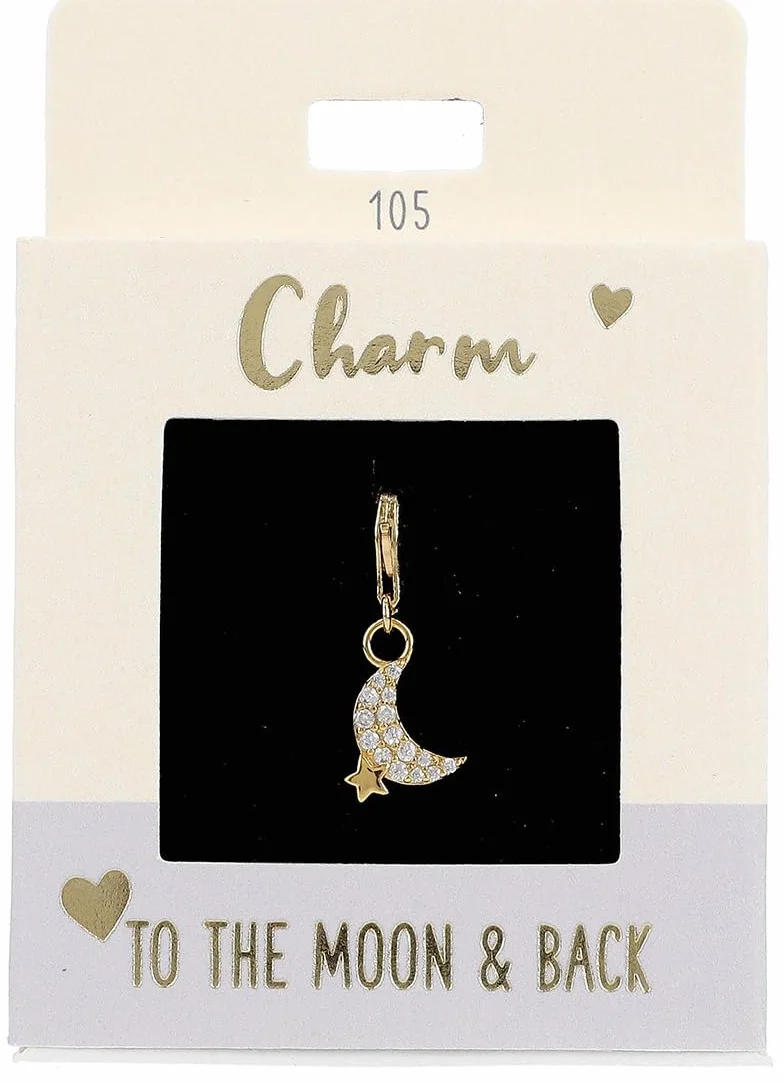 Depesche 11785-105 Charms Exprésate - Colgante para Collares y Pulseras, Luna, Dorado, como pequeño Regalo