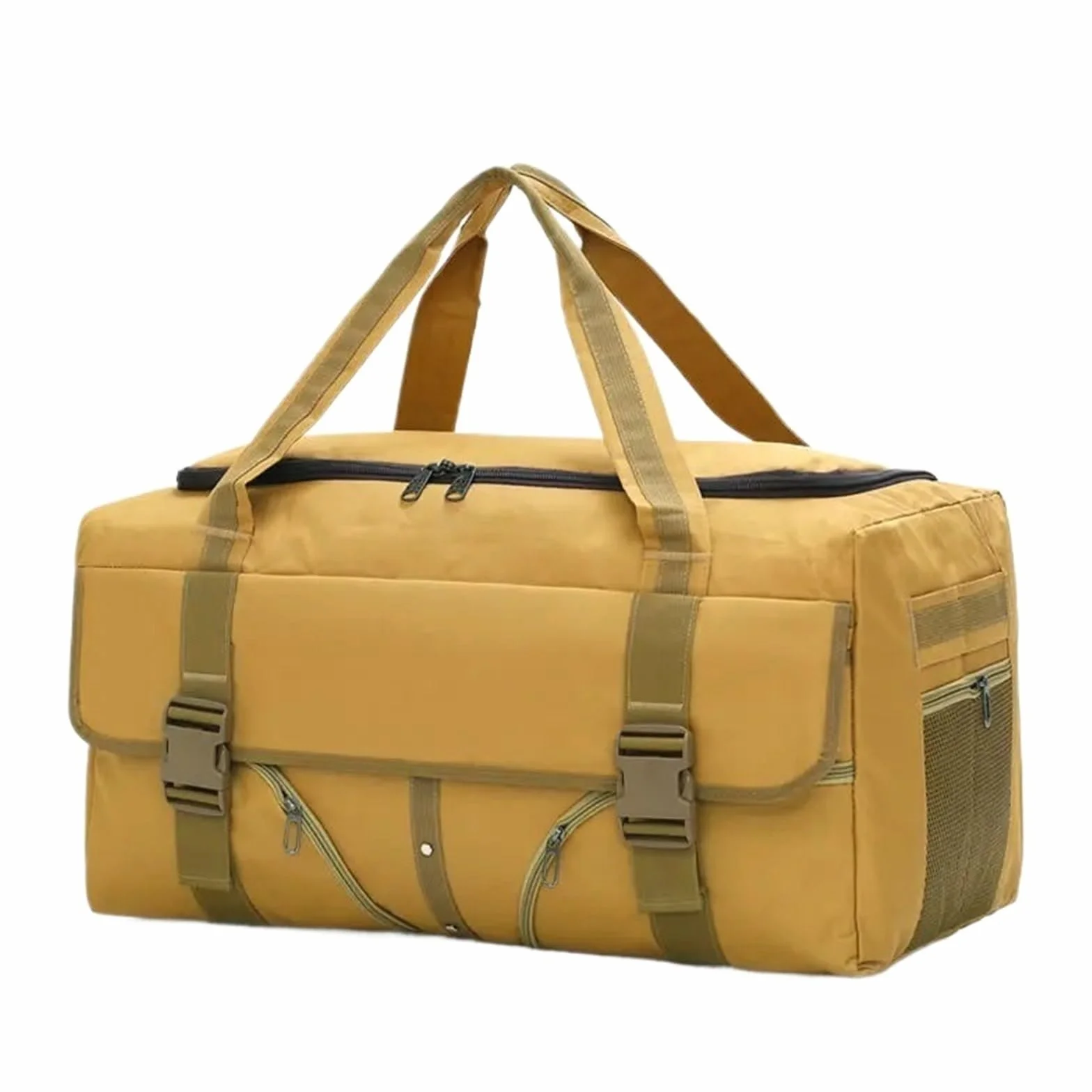 VFIDPSU Bolsa de Viaje de Piel Equipaje de Mano Bolsos de Viaje for Hombres Bolsos de Lona for Hombres Bolso de Viaje de Gran Capacidad Bolso Impermeable for Vacaciones de Fin de Semana(Khaki)