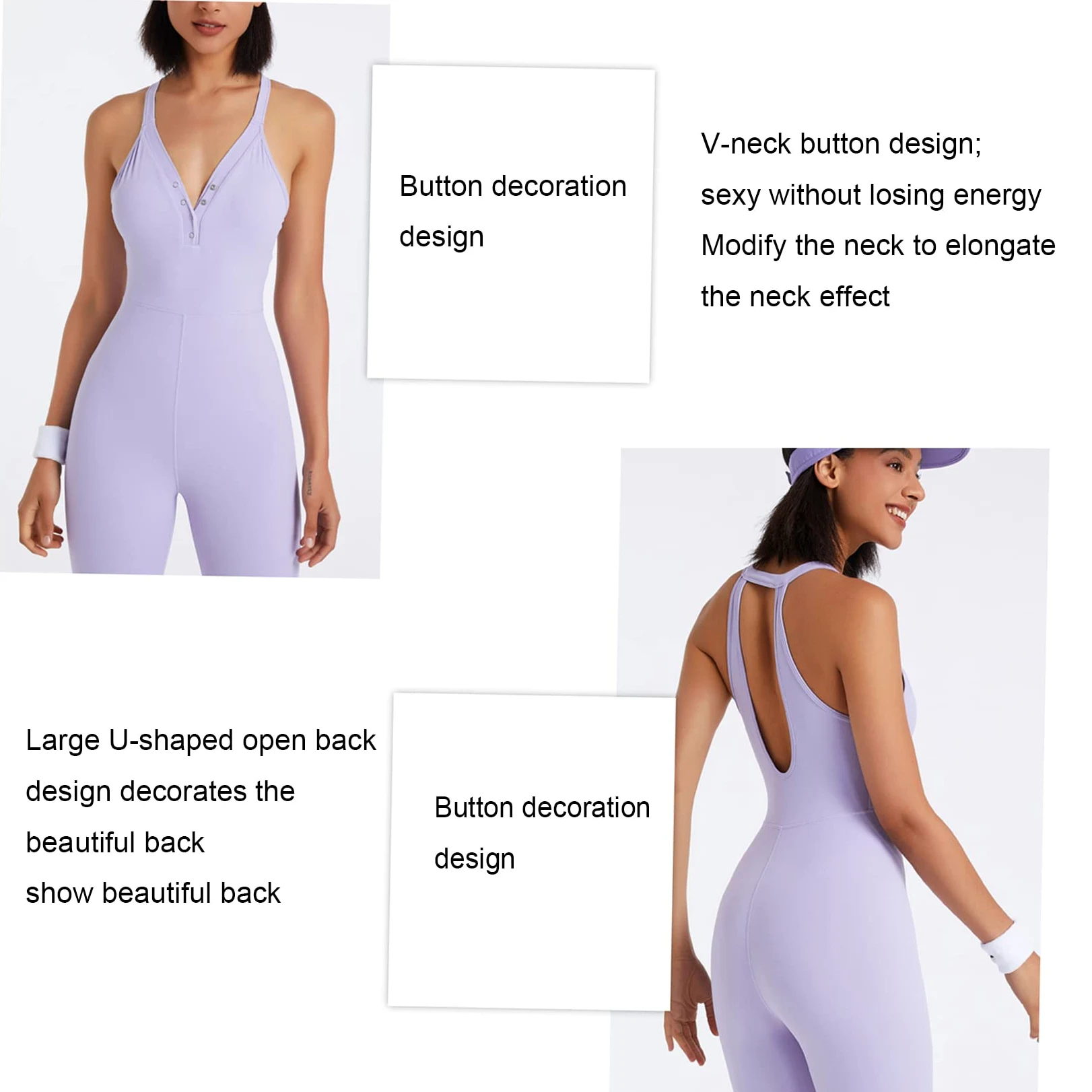Mono deportivo de yoga de una pieza para mujer negro,Mono sin mangas con escote en V y espalda de belleza,Ropa de gimnasio todo en uno,Jumpsuit Estiramiento transpirable
