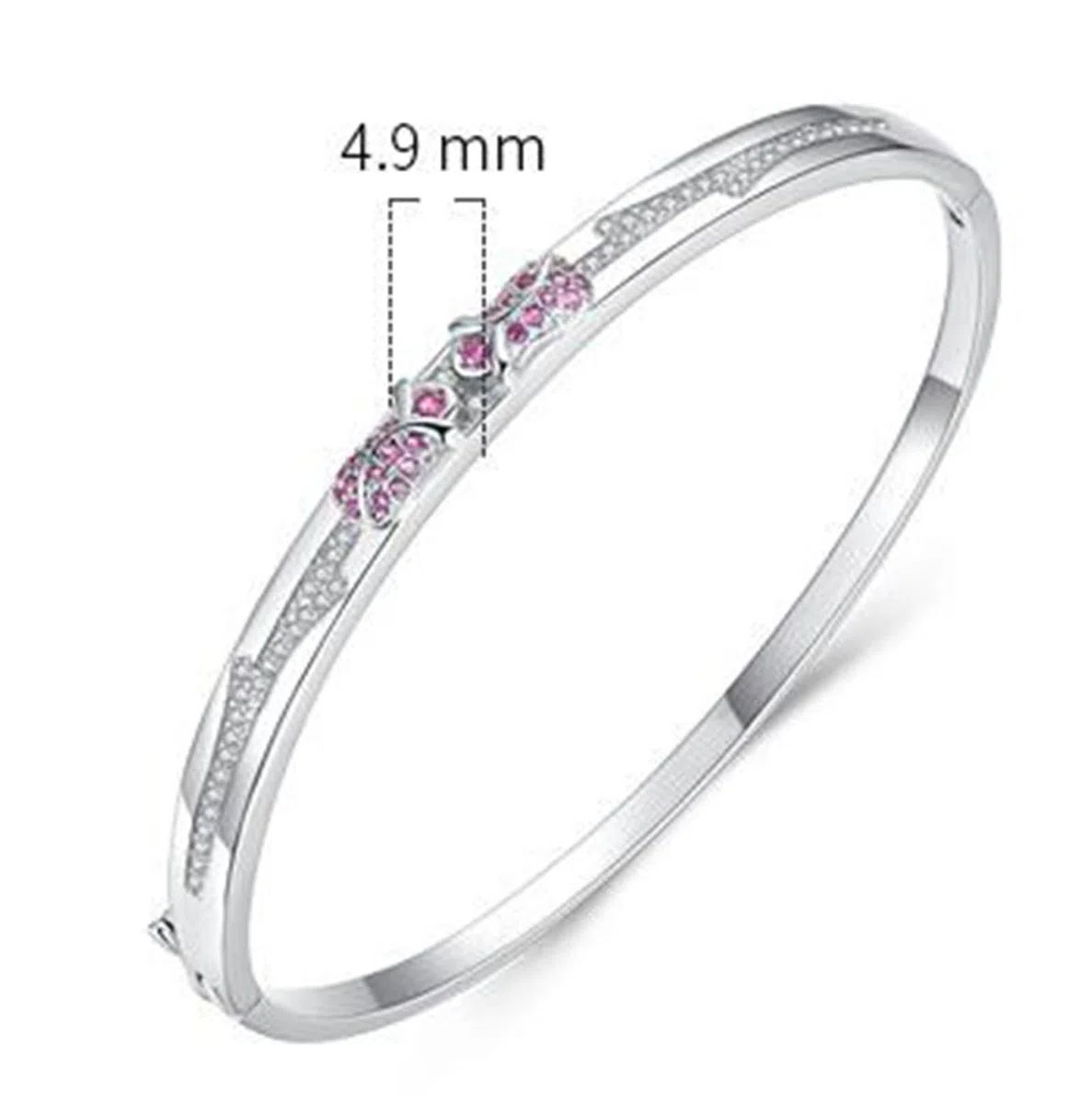 Pulsera de rosas para mujer, pulsera de rubí creado para mujer,