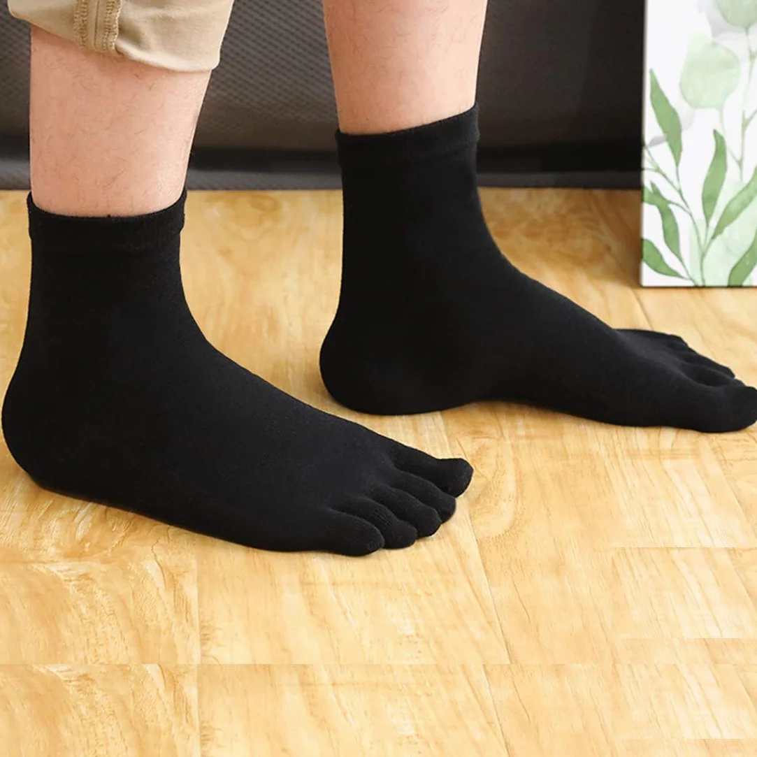 Calcetines de 5 Dedos para Hombre Ciclismo Correr, 5 Pares
