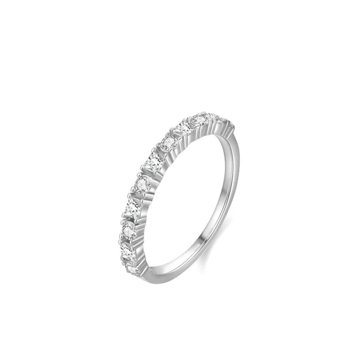 Anillo de compromiso de oro blanco de 9 K/14 K/18 K, anillo de boda con diamante creado en laboratorio, alianzas de boda Au 375/585/750, oro blanco, talla 47-65