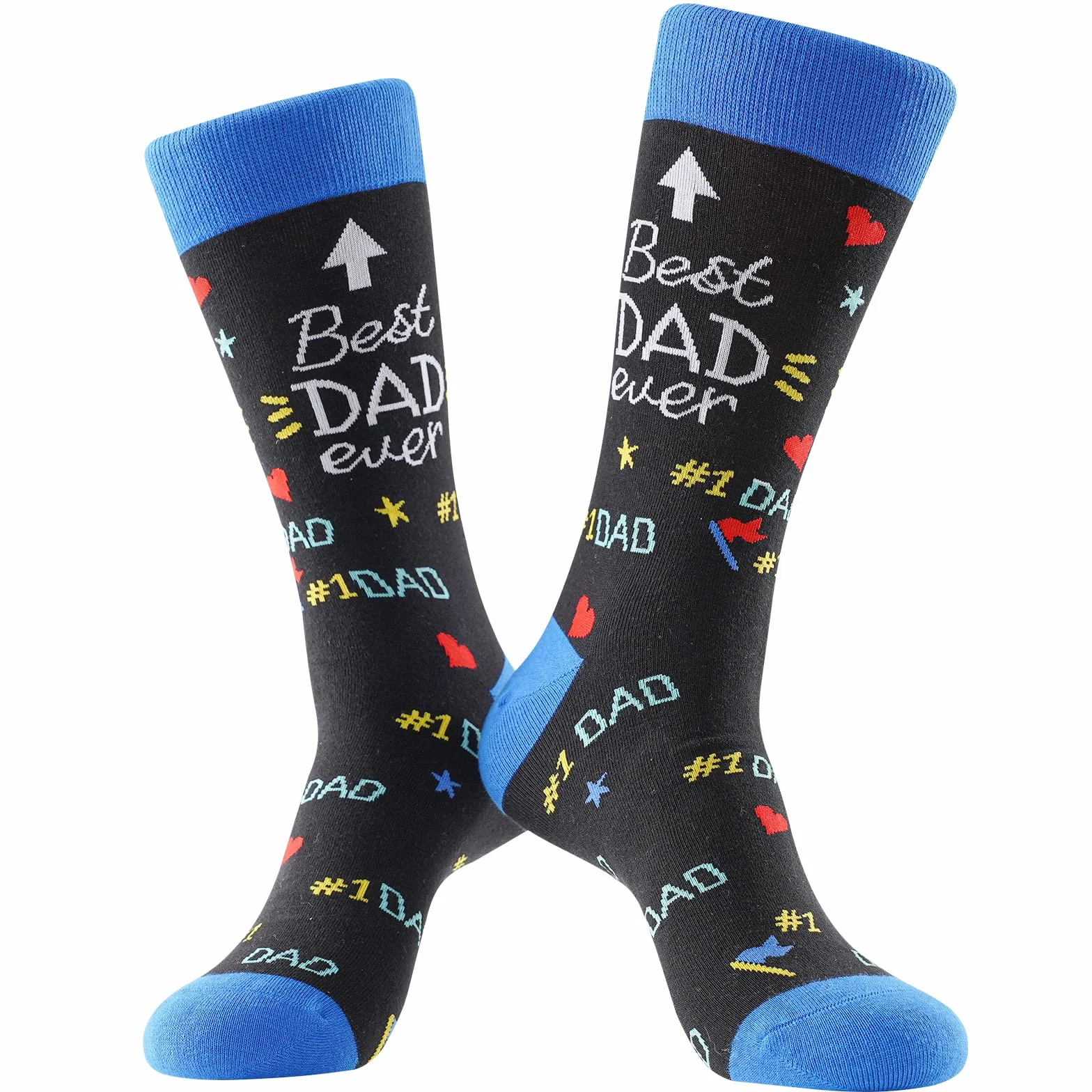 BISOUSOX Regalo de Papá Calcetines de Graciosos Hombre divertidos Estampados Algodón Calcetines dia del padre BEST DAD EVER