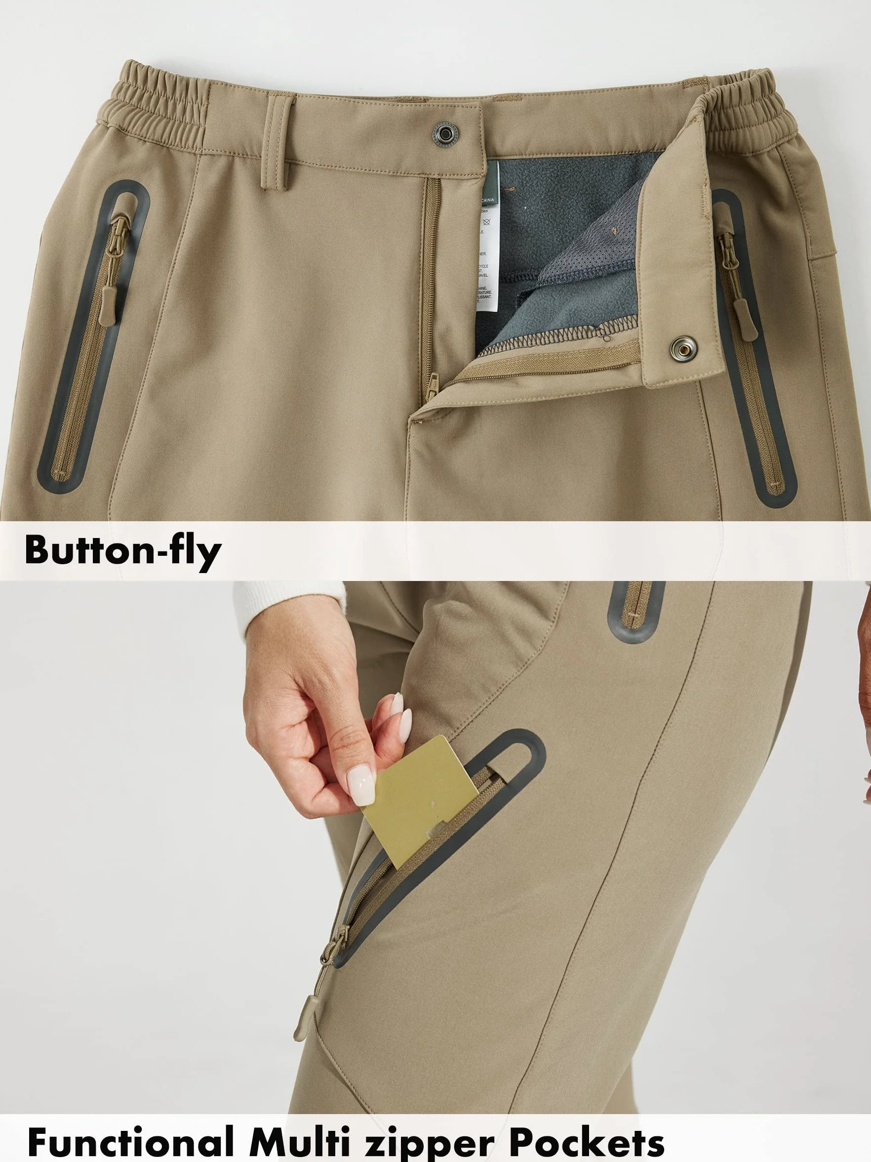 Willit Pantalones de invierno impermeables para mujer senderismo cálidos aislados