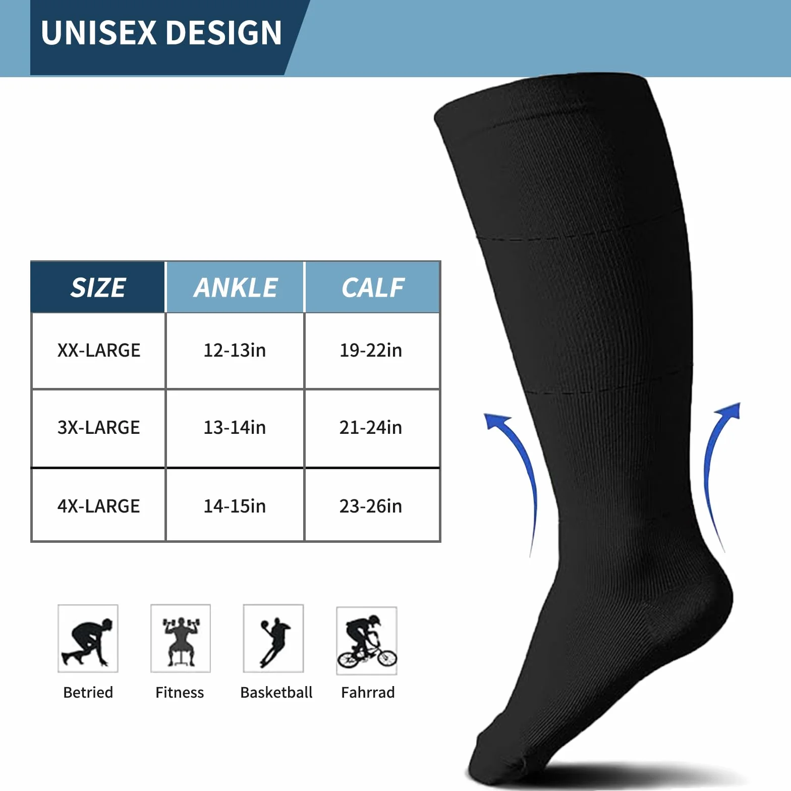 Calcetines de compresión para mujer y hombre 2 pares deportivos para correr