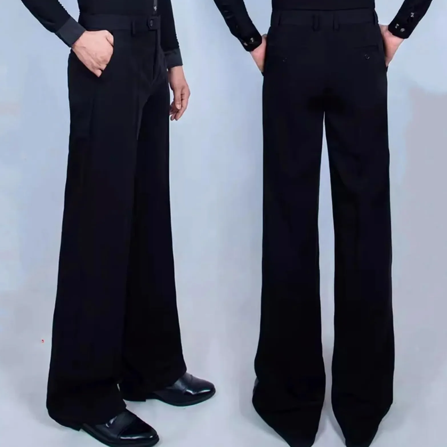 Pantalones De Baile Latino Hombre Pantalones de Baile Latino/Jazz for Hombre, Color Negro, for Mujer, for salón, Ropa, pantalón práctica/actuación con un botón(Brown,23 Waist 77)