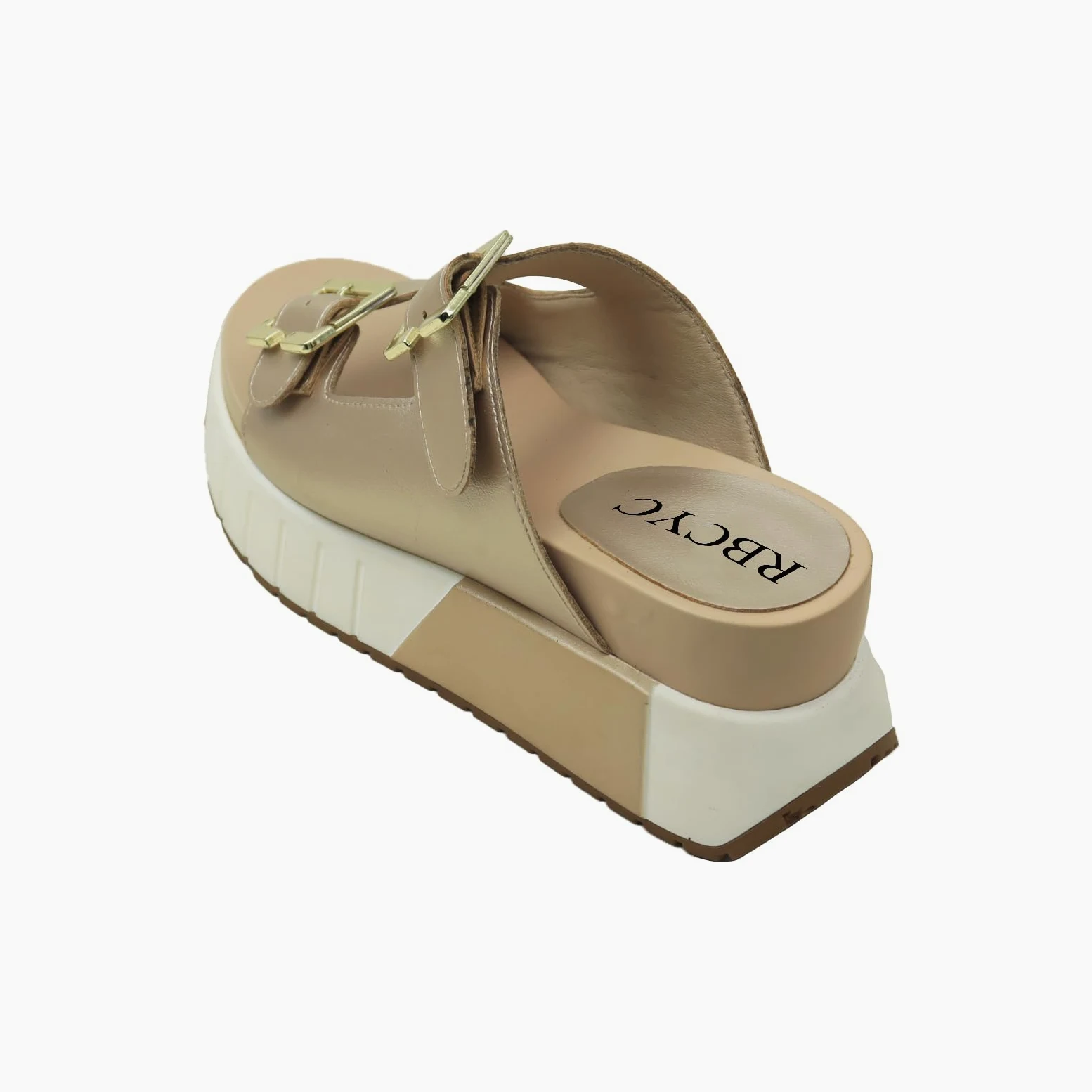 Sandalias de mujer con hebilla Slip On Stramchenssandalen Plataforma Chanclas abiertas Punta redonda Zapatos de tacón grueso con plantilla Casual Viajes
