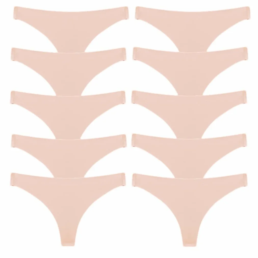 keusyoi Tangas de satén de seda para mujer, ropa interior sin costuras, sexy, tangas