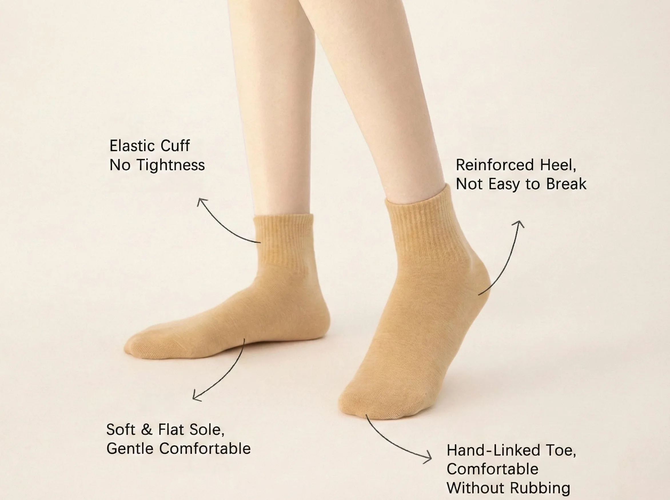 Calcetines altos para mujer, puntera sin costuras, alta elasticidad, suaves por encima del tobillo, para mujeres y niñas, talla 6-10