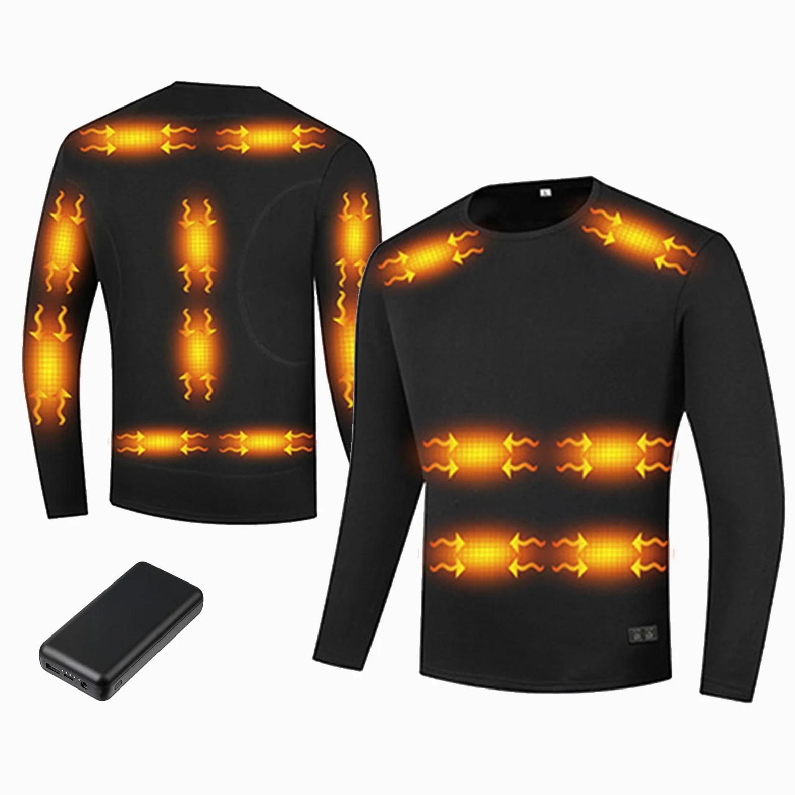Ropa Interior Calefactada por USB Hombre Mujer Camisetas Y Pantalones Térmicos, Invierno Ciclismo Al Aire Libre Calefacción Superior E Inferior, con Batería