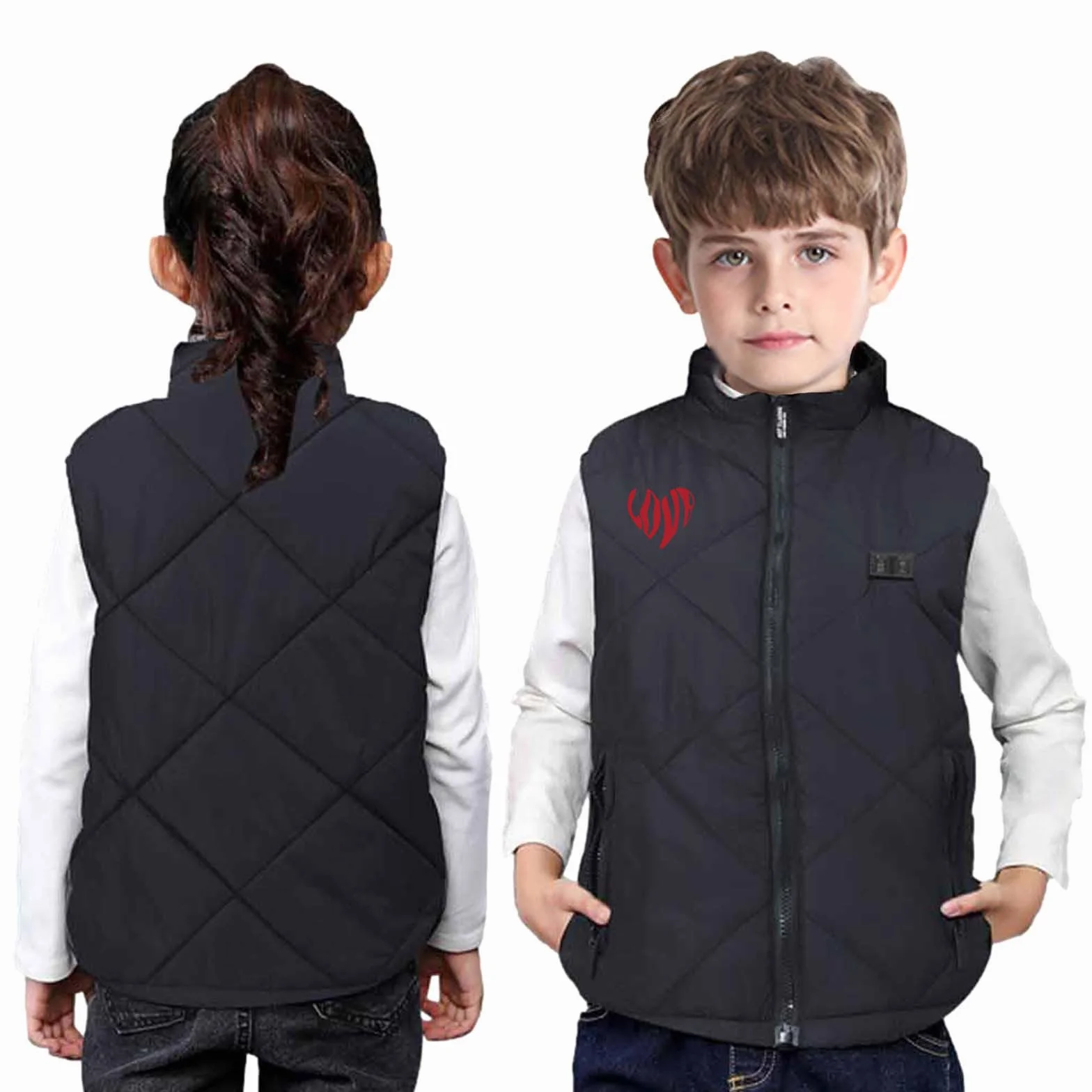 YAOJIWANG Chaleco Calefactable para Niños Chaqueta Impermeable Softshell con Calefaccion USB