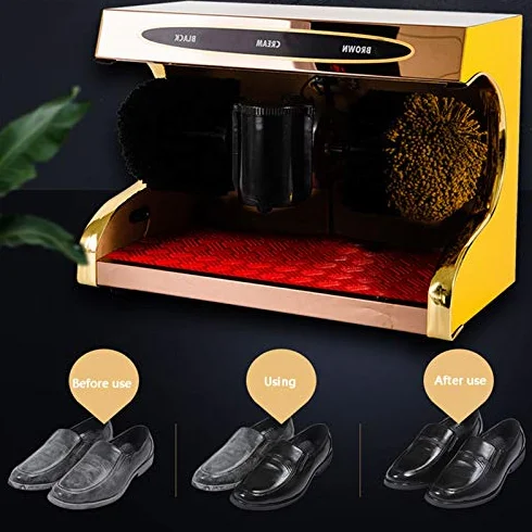 Pulidora de zapatos eléctrica automática con cepillo para el hogar, hotel, oficina y banco, limpieza mecánica eficiente para todo tipo de zapatos