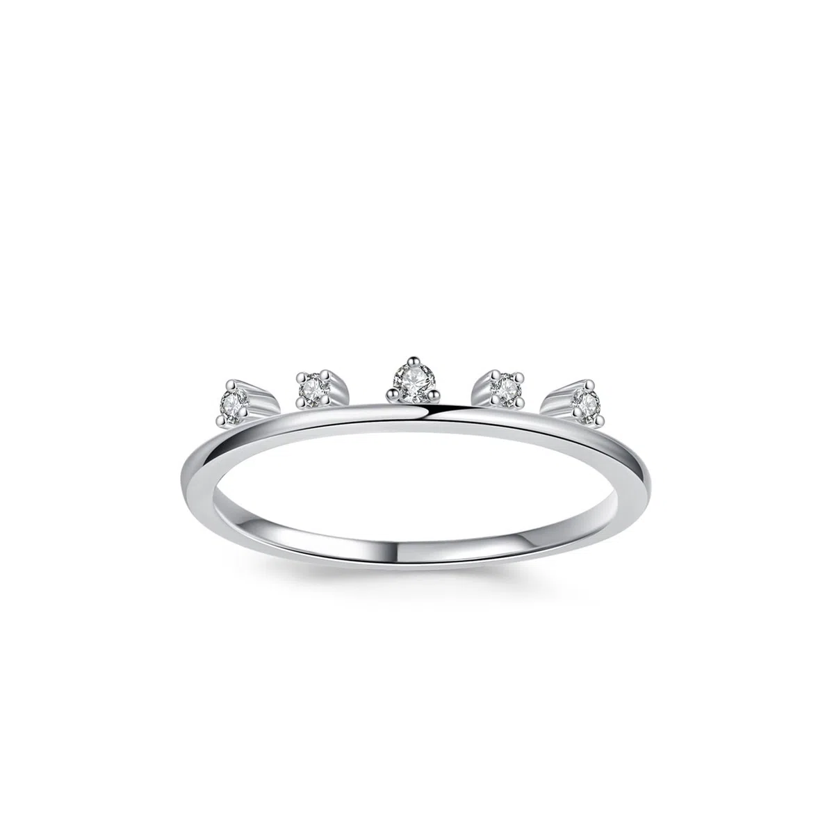 Anillos de boda de oro blanco 9K, anillo de compromiso diamante blanco sin piedras preciosas