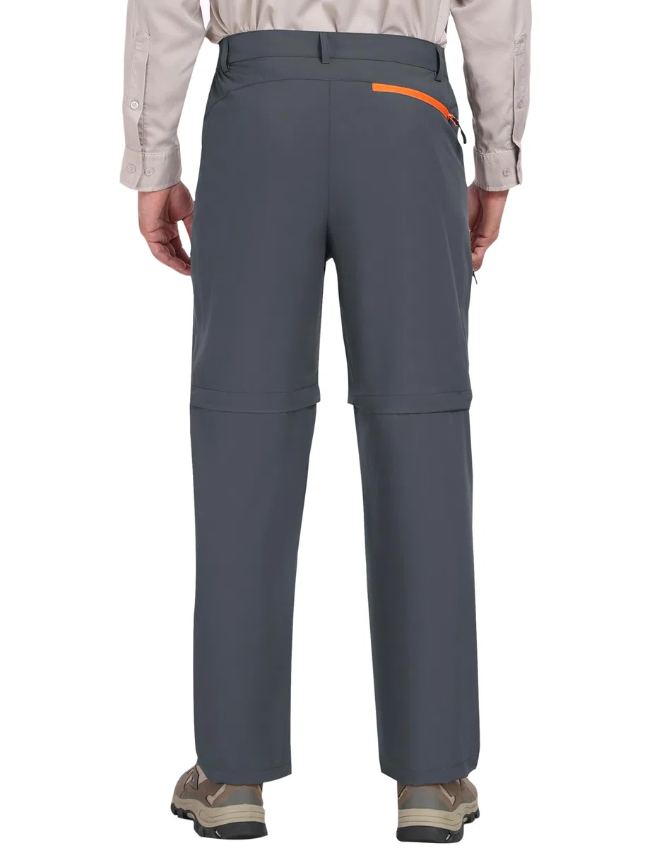 MoFiz Pantalones de senderismo para hombre, resistentes al agua, de secado rápido, ligeros, para exteriores, convertibles, con cremallera, 5 bolsillos con cremallera
