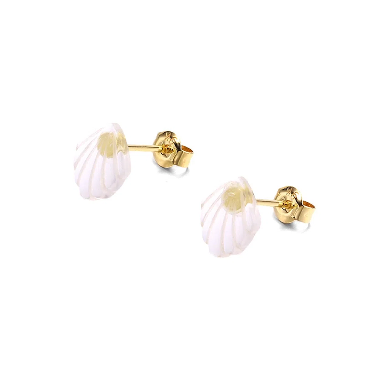 Pendientes de concha marina, aretes de cristal de oro amarillo de 18 quilates, joyería fina, regalos para cumpleaños y aniversario