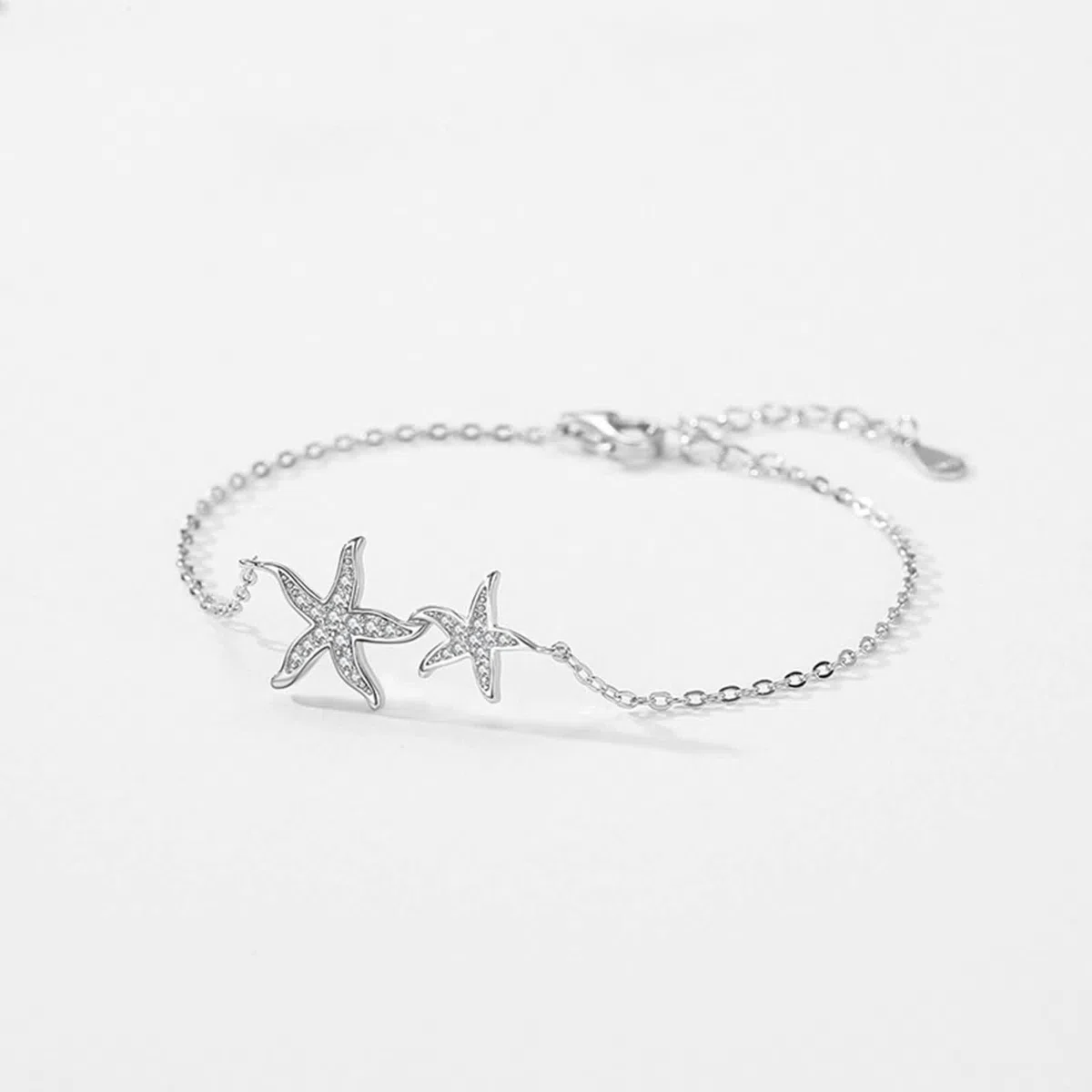 Pulsera para mujer de oro amarillo Au750 de 18 quilates, cadena de estrella de mar, pulseras con diamantes de oro auténtico, pulseras de platino 950