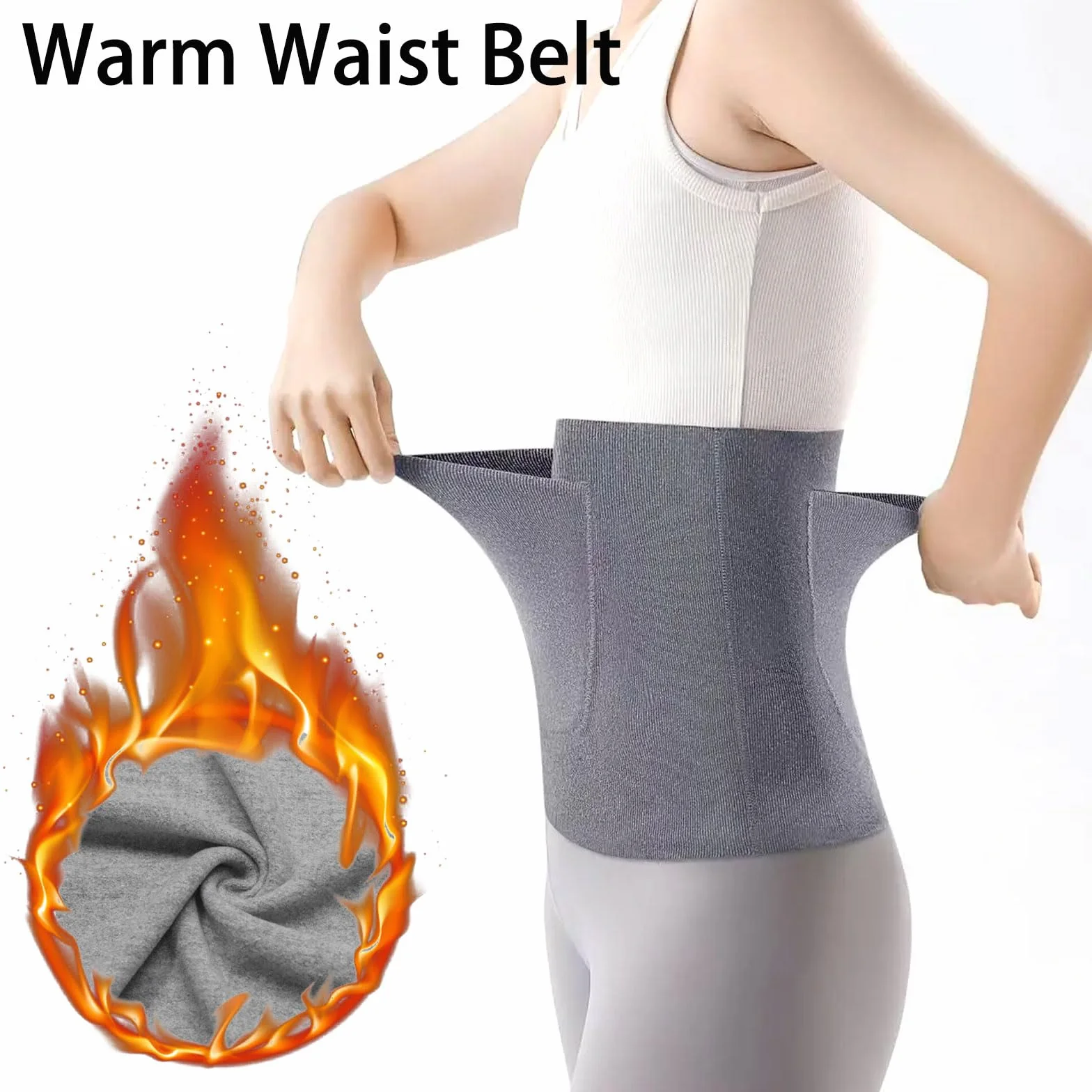 Faja Termica Lumbar,Faja Lumbar Caliente,Cinturón de Calor para Lumbares,Cinturón Calentador de Invierno,Faja Lumbar Caliente para Hombres Mujeres para Cintura de Apoyo Caliente Dolores Menstruales