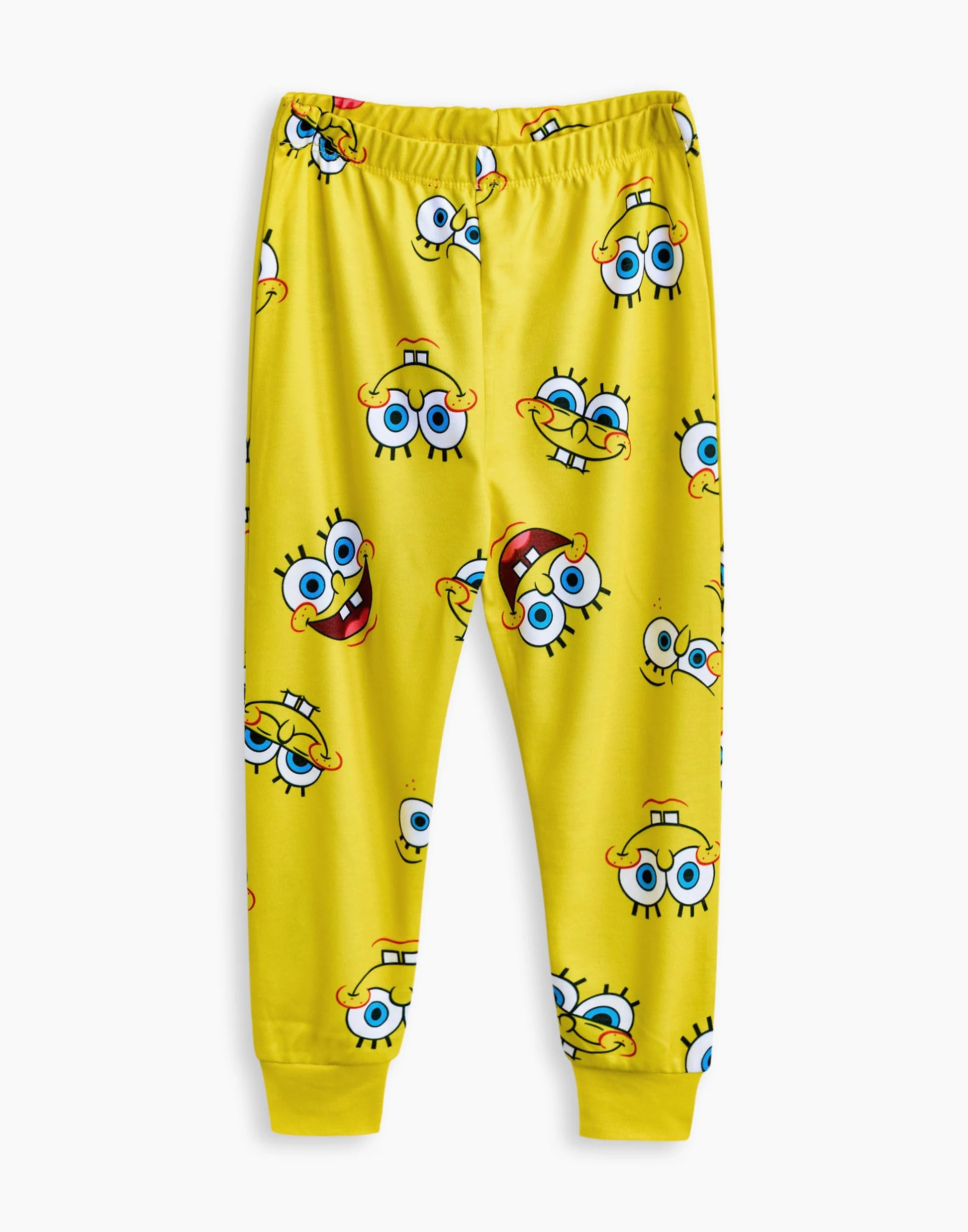 SPONGEBOB SQUAREPANTS Conjunto de Pijama para niños, Paquete de 2 | Camiseta de Manga Larga con gráfico de Personaje en Amarillo y Azul para niño y Pantalones de Pijama de Pernera Larga