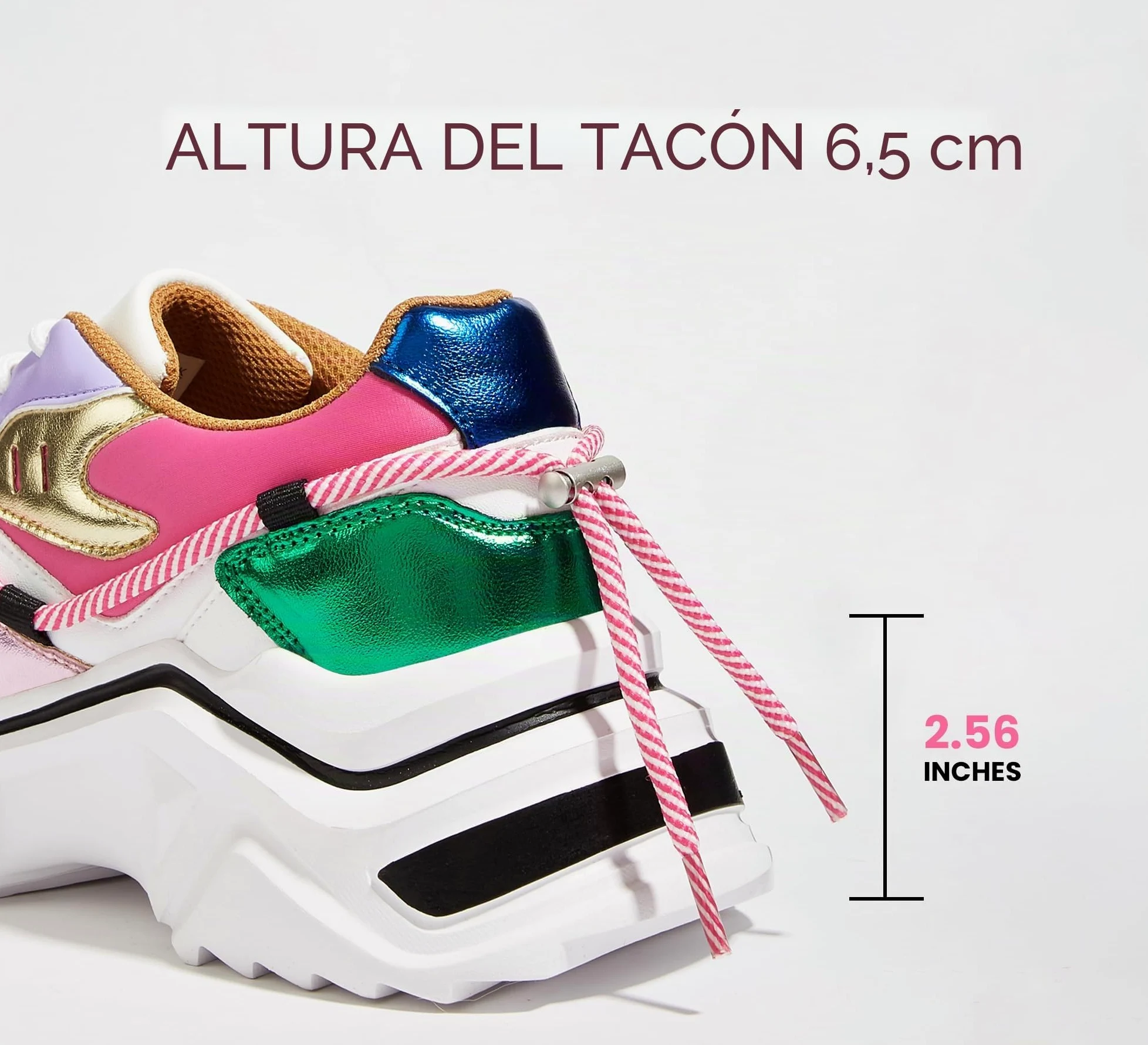 LUCKY STEP Zapatillas Plataforma Mujer – Retro Chunky Dad Shoes, Zapatos de Moda con Bloques de Colores para Uso Diario y Paseos