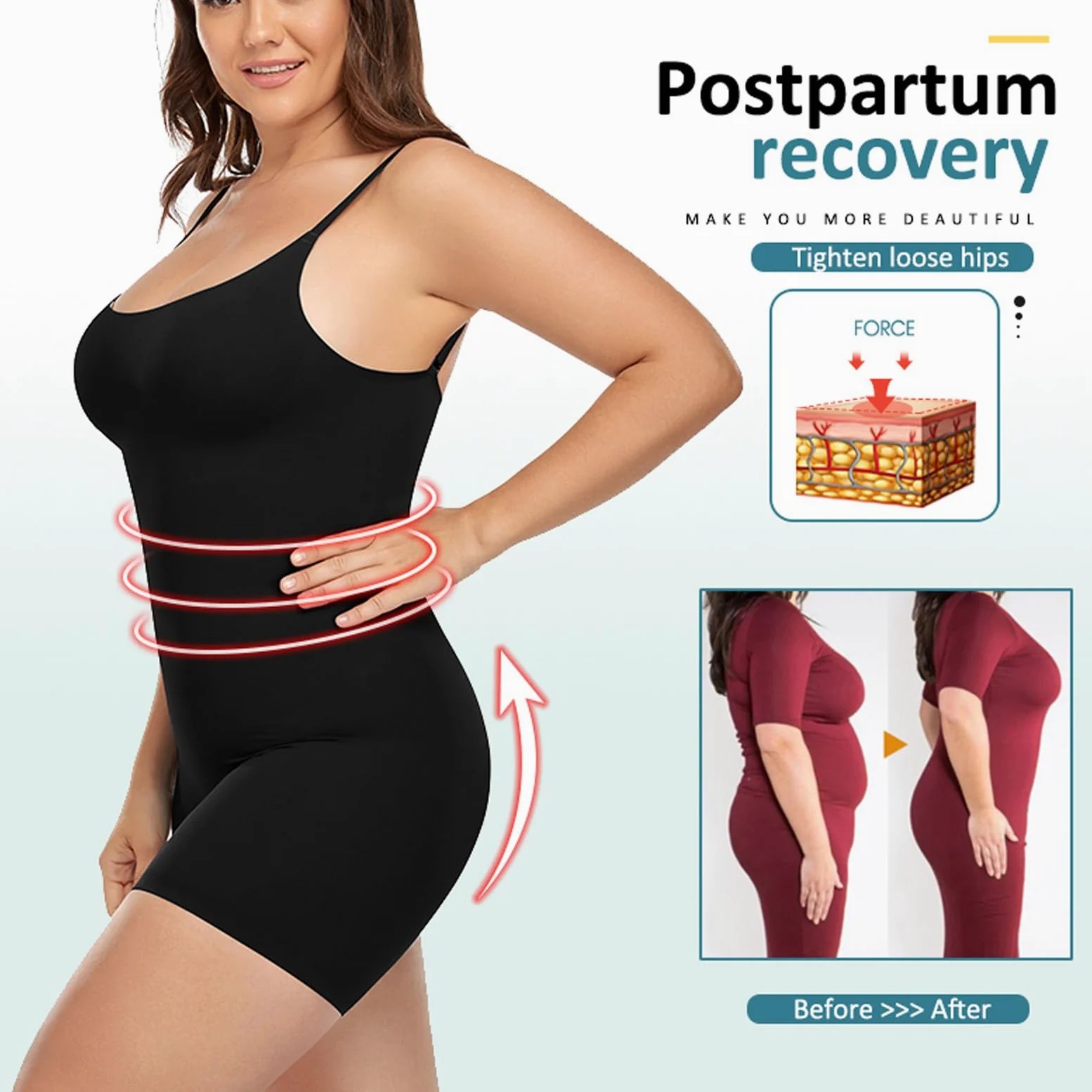 Prenda modeladora de Cuerpo Completo, Bragas Reductoras de Muslos para Levantamiento de glúteos, Entrenador de Cintura, Ropa Moldeadora de Control de Barriga, corsé, Camisolas