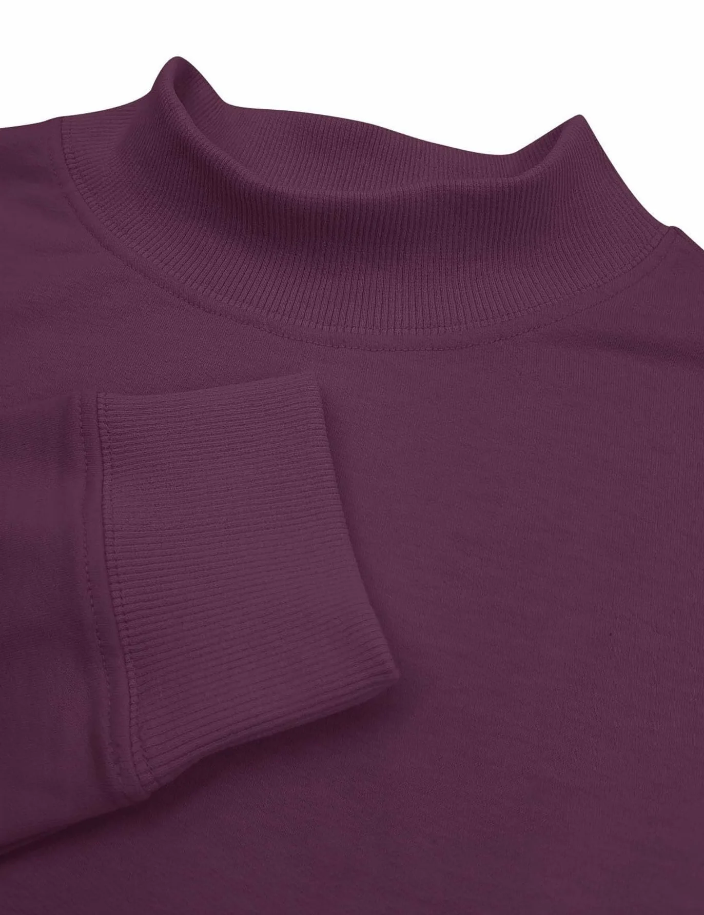 Sudadera Casual de Manga Larga for Mujer, básica, Holgada, con Cuello Alto, Ligera, con Bolsillo(Purple,M)