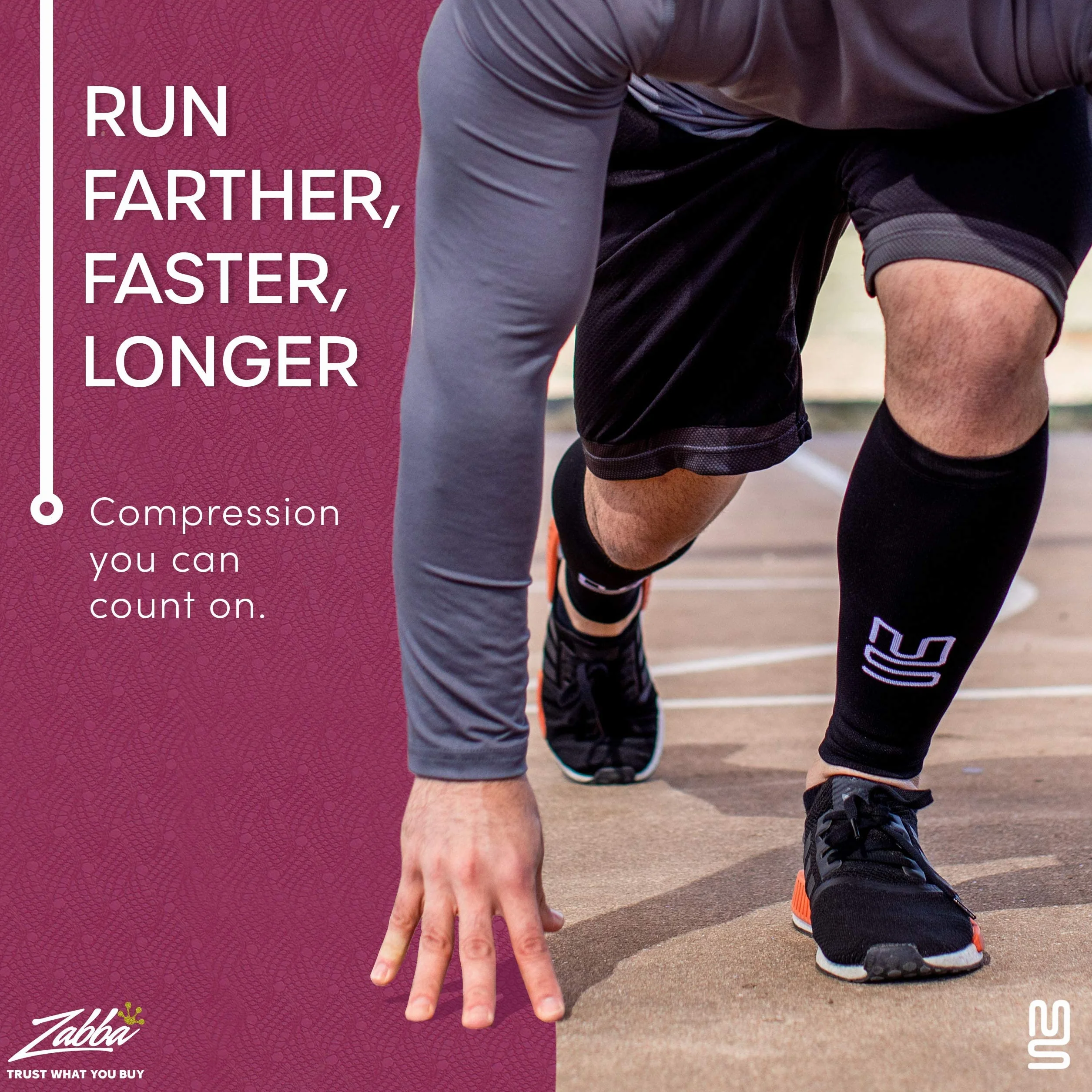 Modetro Sports Medias Compresivas - Manga de Compresión, Calcetines Unisex Compresivos para Dolor de gemelos, Calambres en la Pierna y Circulación, ideal para running