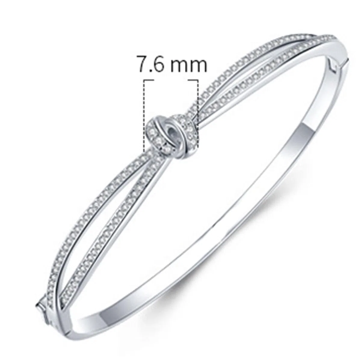 Pulseras de Mujer de Oro Blanco 9Kilates / 14Kilates / 18Kilates, Infinito y Nudo con Moissanita, Cadena 16 CM, Pulsera Mujer Plata