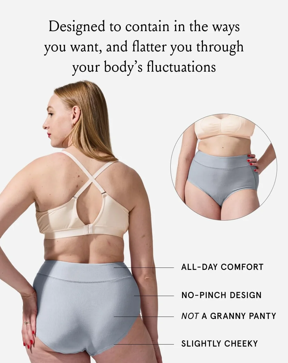 Bodily Panty integral, cintura alta para embarazo, recuperación posparto y sección C de TheBump's Best Postpartum Underwear., Negro/Tiza/Pizarra, S