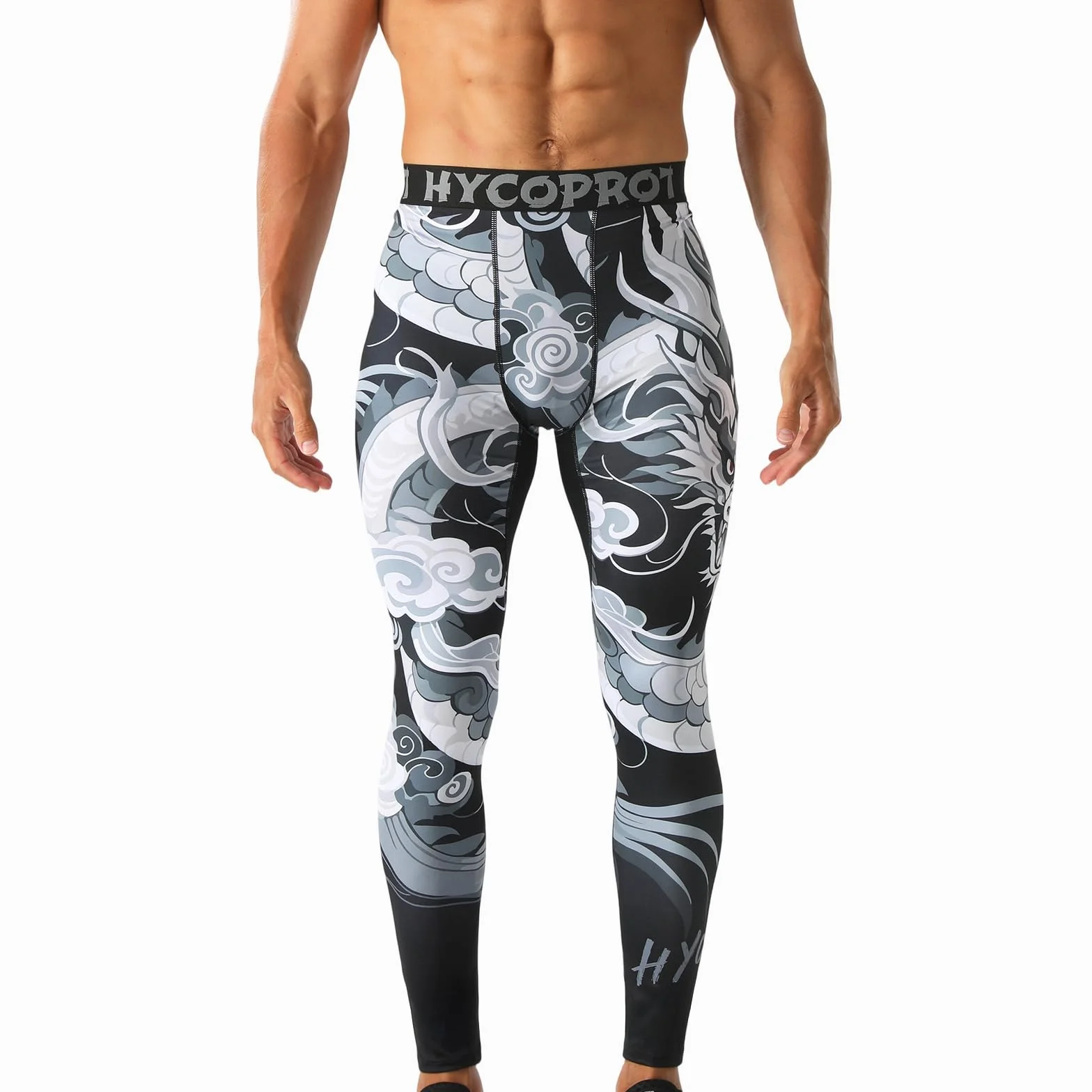 HYCOPROT Pantalones de Compresión para Hombre Mallas Deportivos Secado Rápido Leggings Entrenamiento