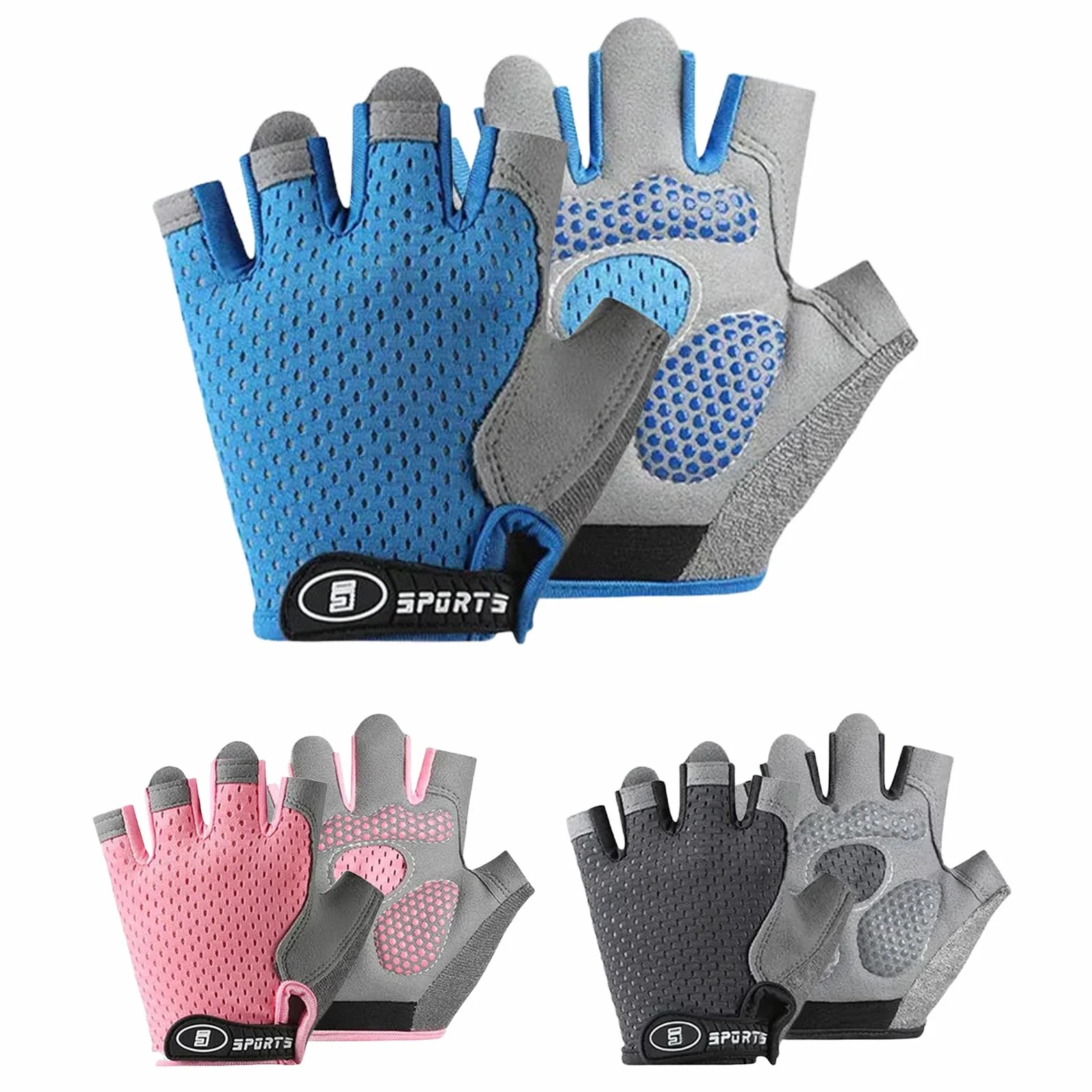 Guantes Bici Niño, Guantes Ciclismo Medio Dedo para Niños de 9 a 13 Años, Antideslizantes, Porosità, Adecuado para Ciclismo, Escalada, Patinaje sobre Hielo(Gris)