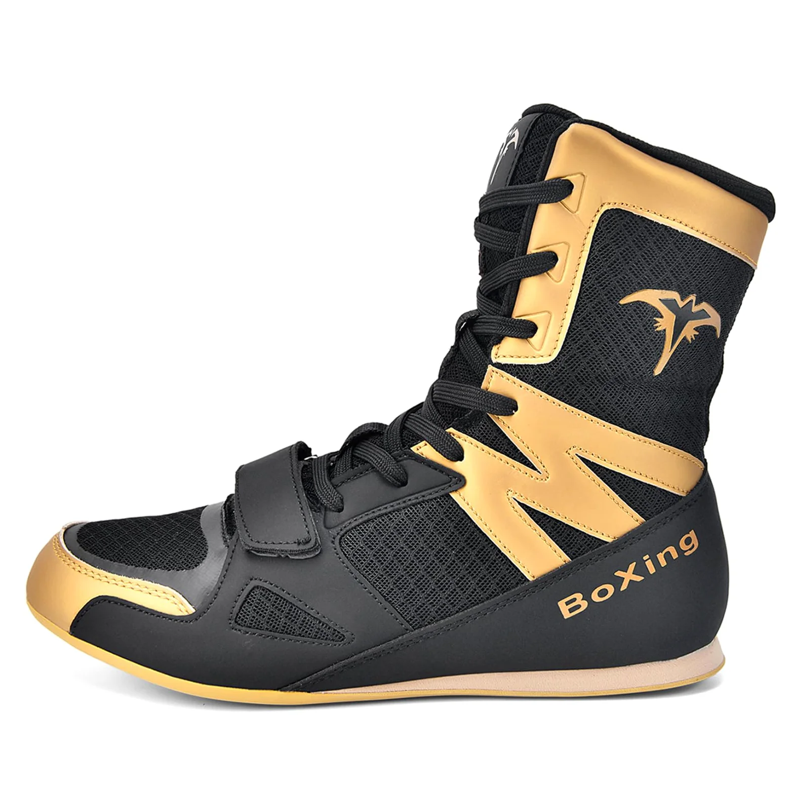 Zapatillas Boxeo Hombre Zapatillas Lucha Libre Profesional Caña Alta | Malla transpirable Correa en el tobillo Suelas antideslizantes Ligero Artes marciales Combate Entrenamiento físico