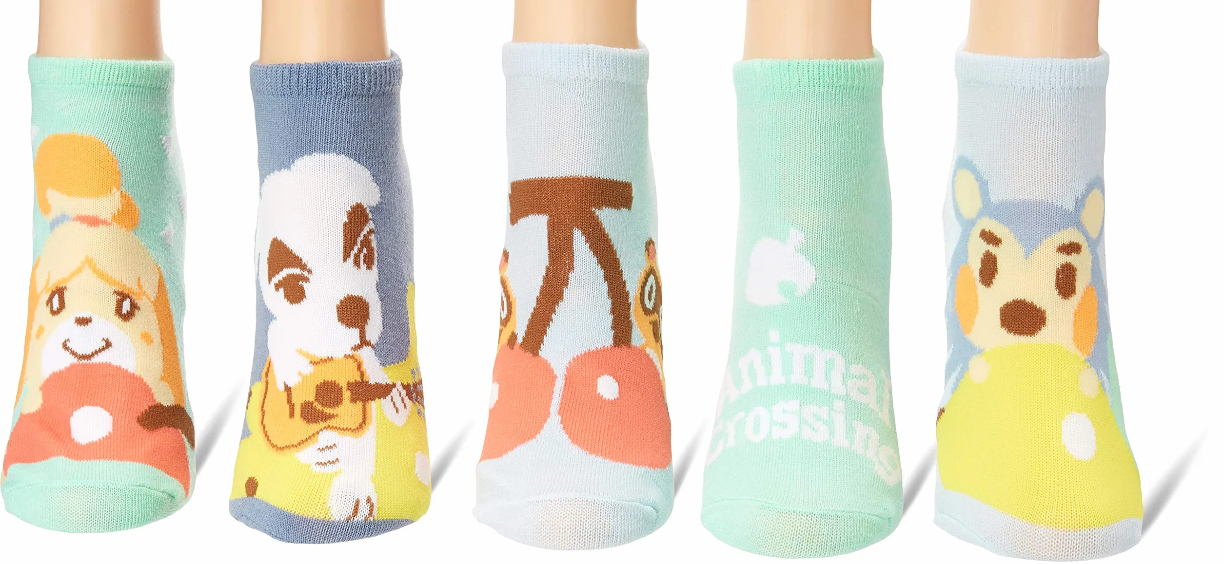 Nintendo Damen Animal Crossing - Paquete de 5 calcetines invisibles de Animal Crossing