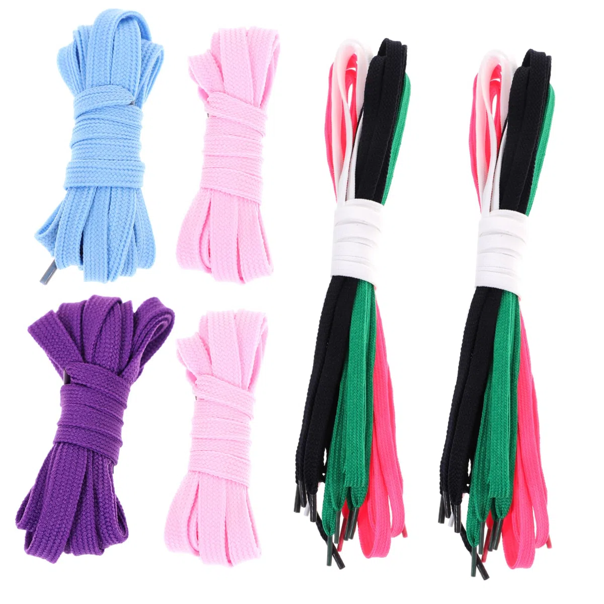 COLLBATH 12 Pares de Cordones Planos de Poliéster y Nylon Duraderos para Zapatos Deportivos y Zapatillas, Reemplazo Colorido para Calzado Casual y Deportivo Color Aleatorio