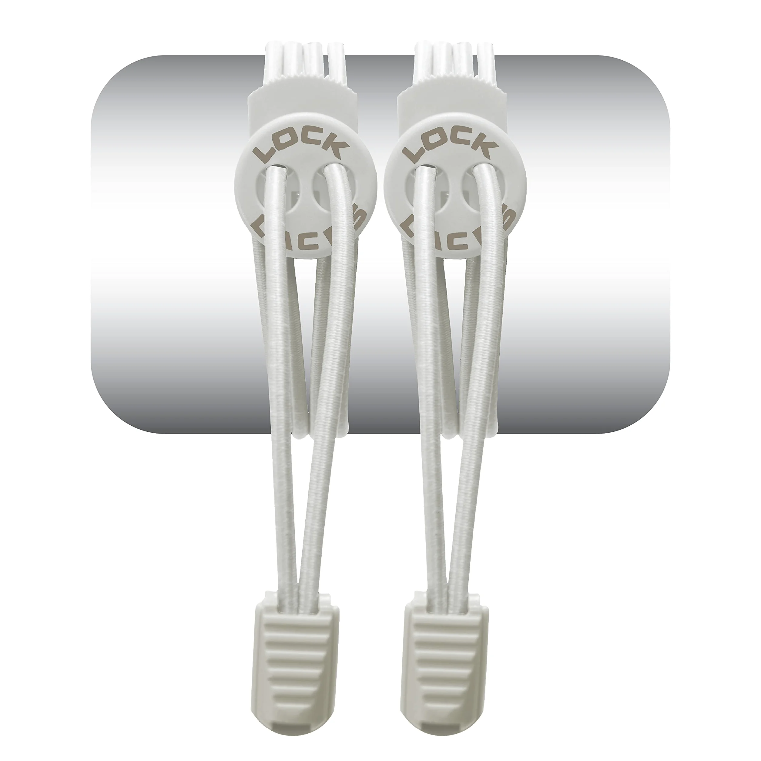 Lock Laces - Cordones elásticos sin lazo, talla única, para niños y adultos, cordones elásticos sin corbata (edición especial), Blanco sólido, Talla única