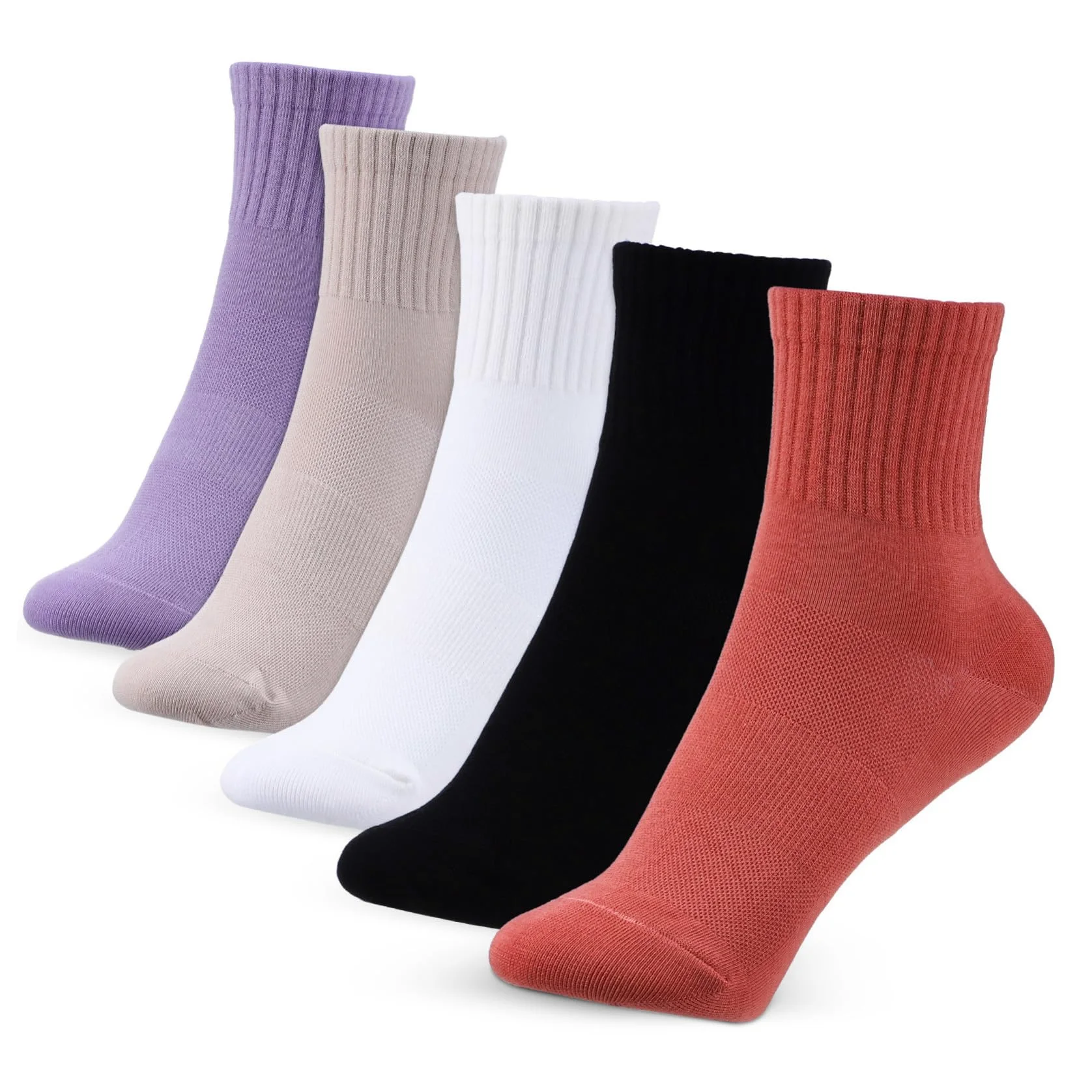 Mipcase 10pares Calcetines de Algodón para Mujer Altos Deportivos Acolchados para Botas para Correr para Senderismo para Uso Diario y Casual